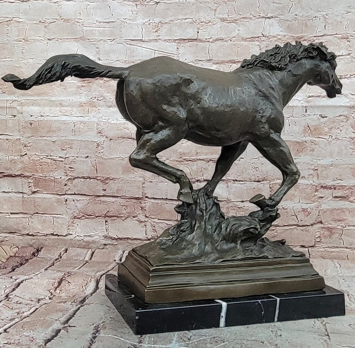 Bronze Running Horse Sculpture Galloping Stallion Statue