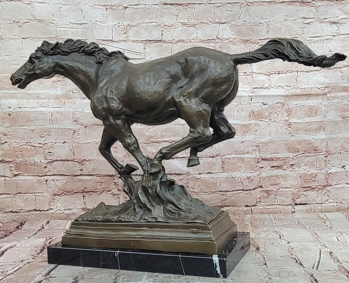 Bronze Running Horse Sculpture Galloping Stallion Statue