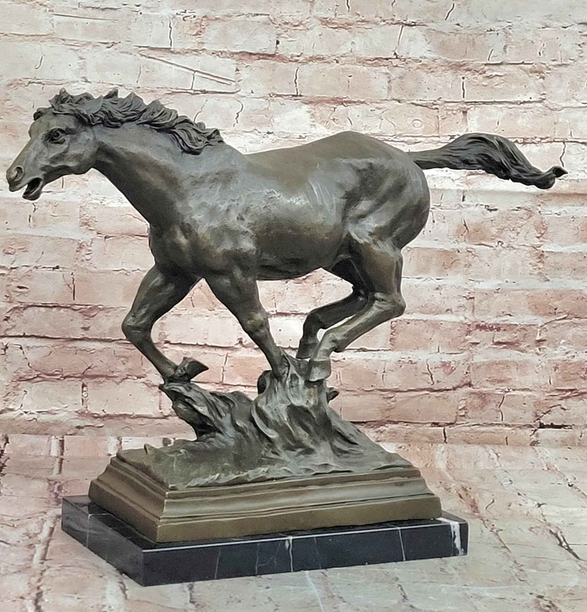 Bronze Running Horse Sculpture Galloping Stallion Statue