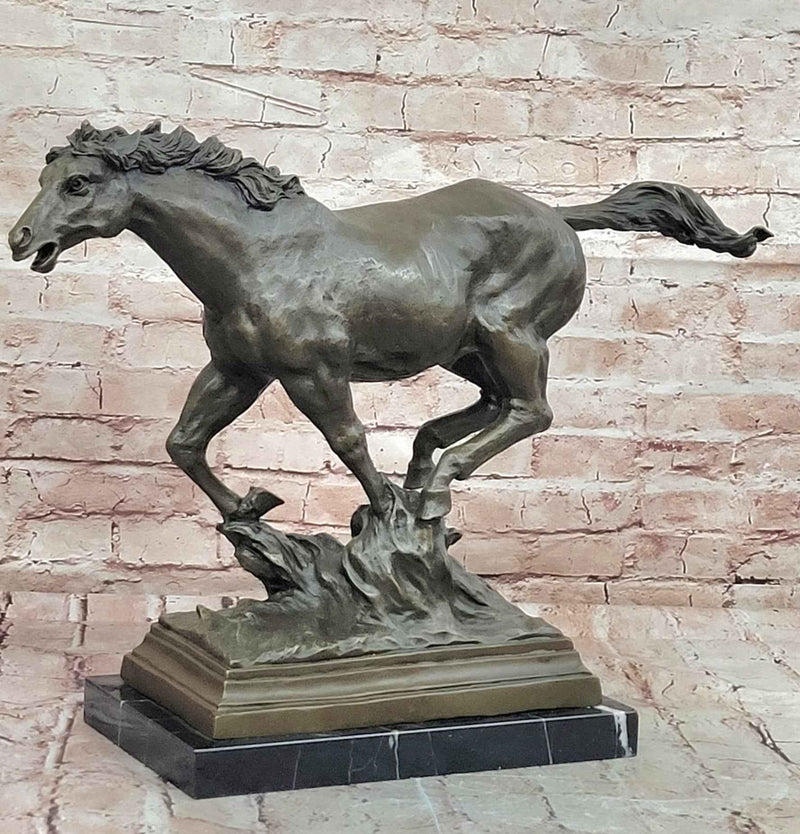 Bronze Running Horse Sculpture Galloping Stallion Statue