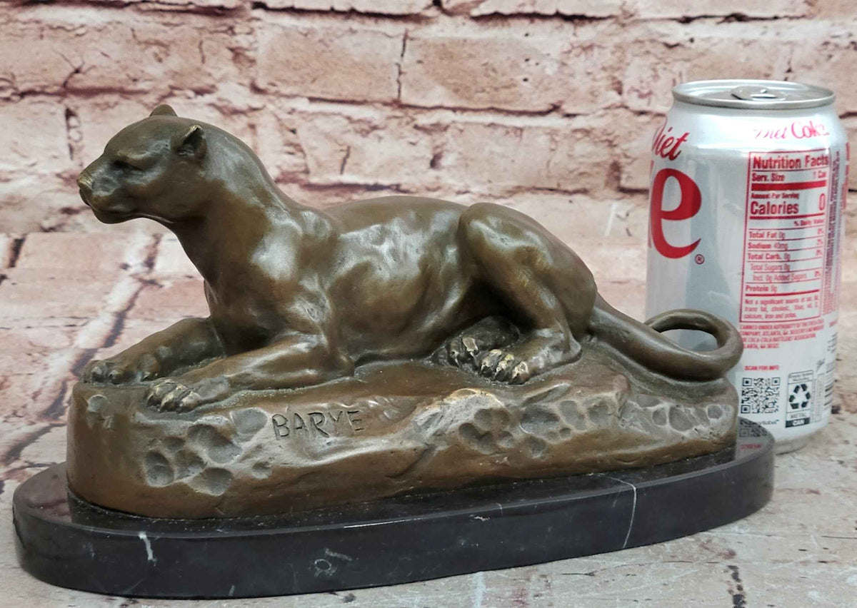 Bronze Panther Sculpture – Resting Big Cat Wildlife Statue