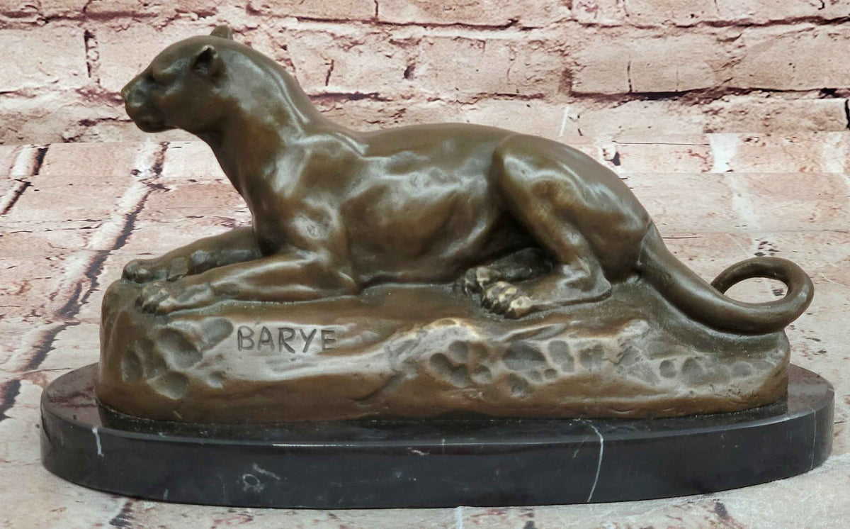 Bronze Panther Sculpture – Resting Big Cat Wildlife Statue