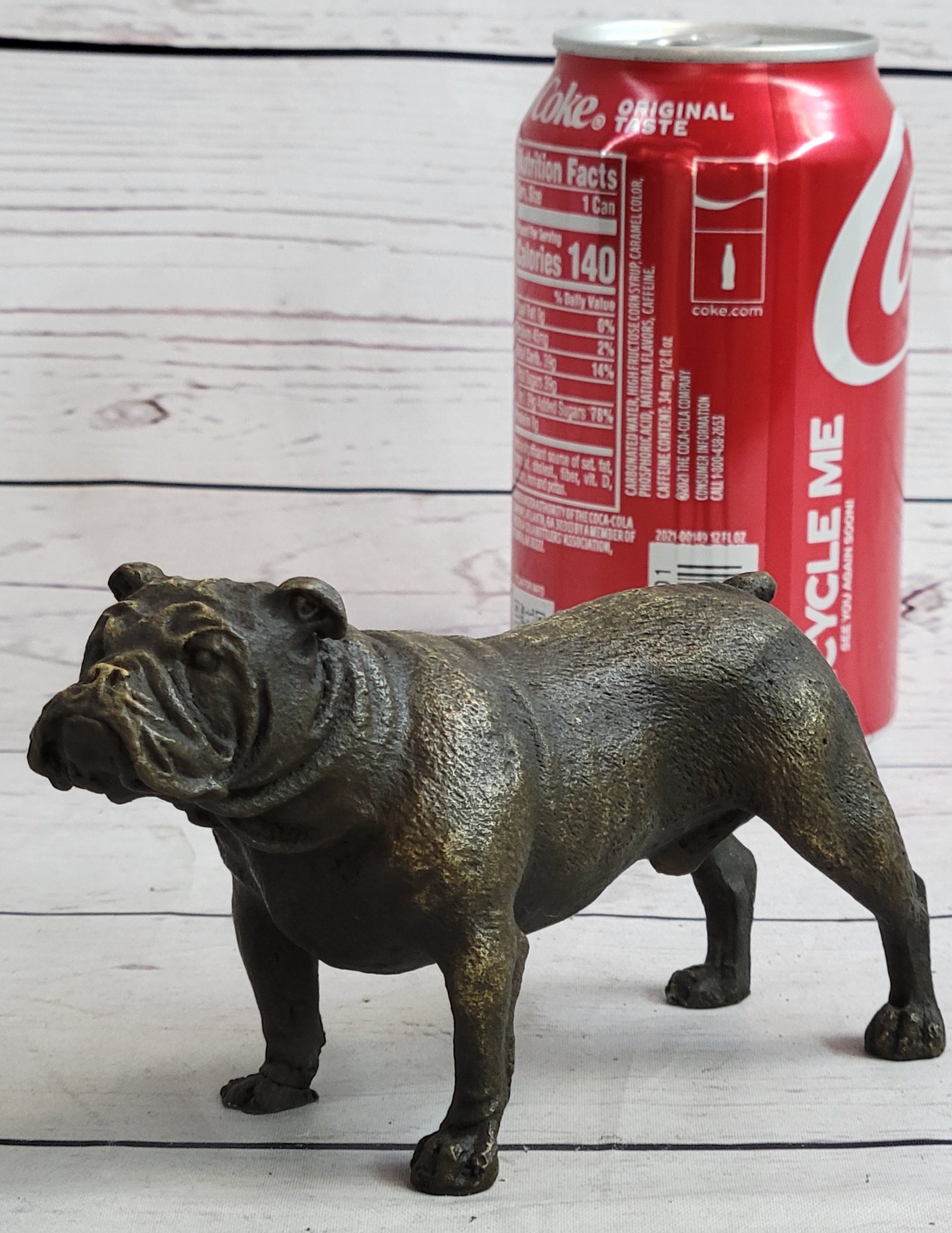 English Bulldog Miniature Bronze Statue Sculpture Figure Figurine Original Art 3" x 6"