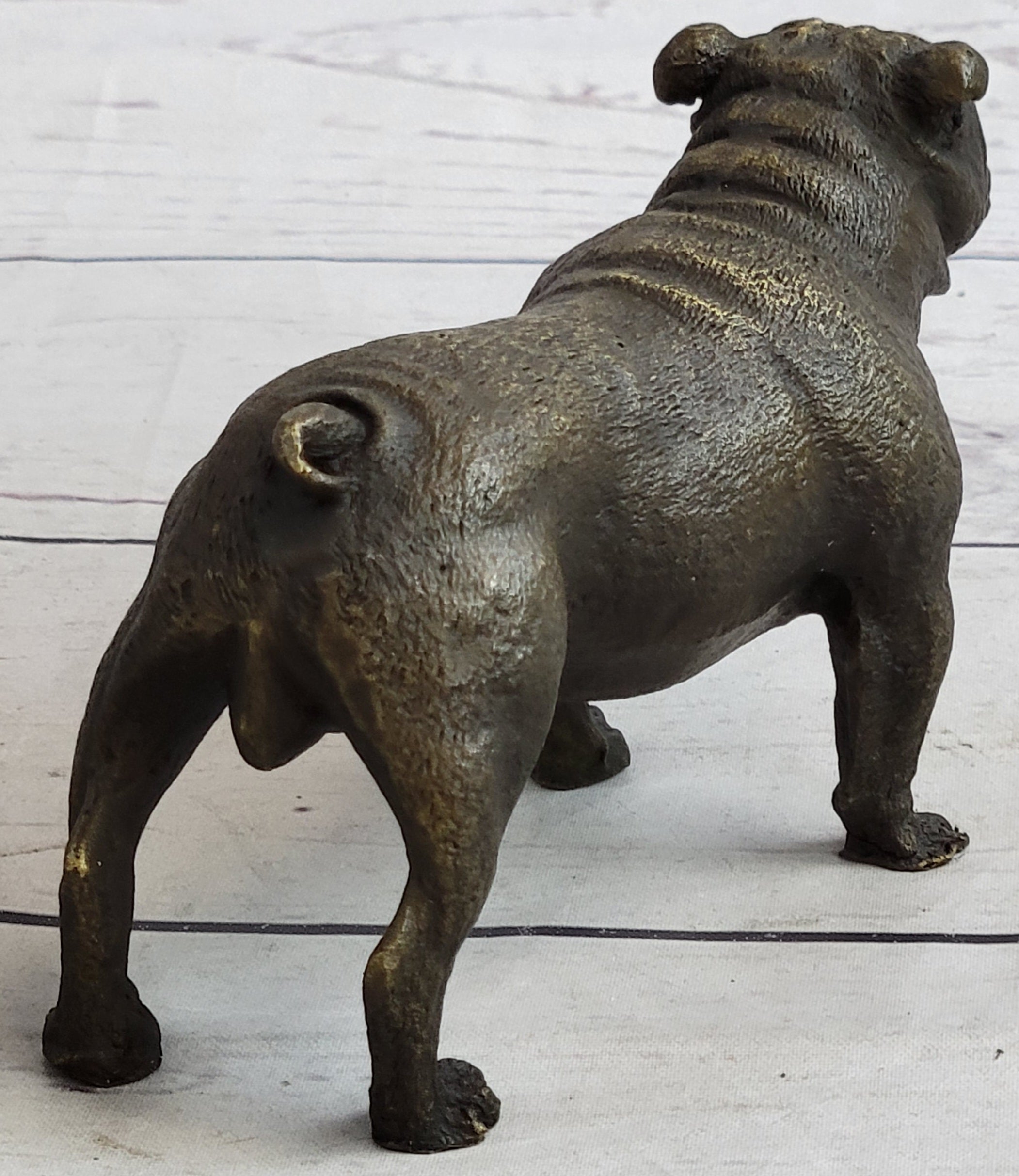 English Bulldog Miniature Bronze Statue Sculpture Figure Figurine Original Art 3" x 6"