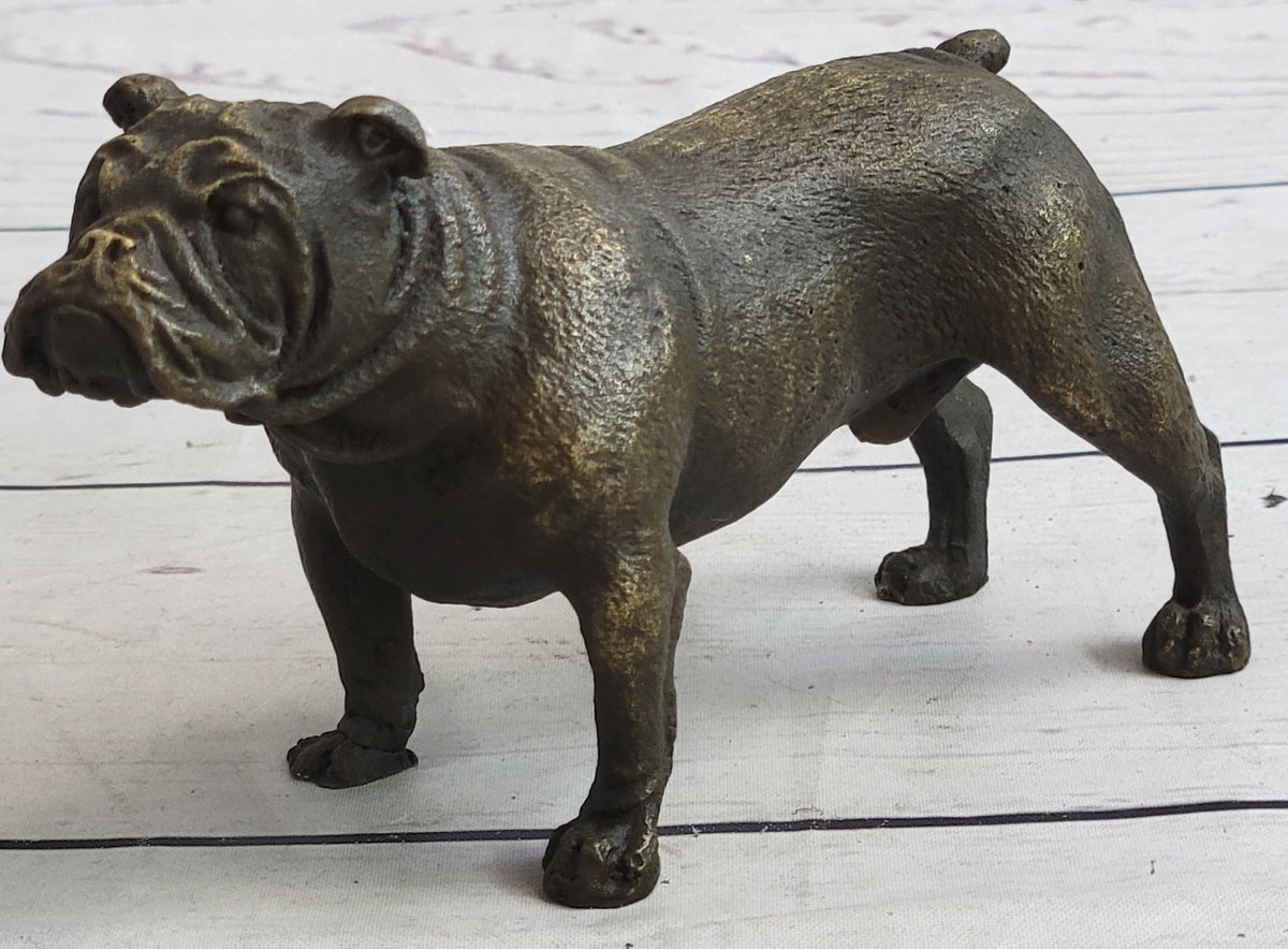 English Bulldog Miniature Bronze Statue Sculpture Figure Figurine Original Art 3" x 6"