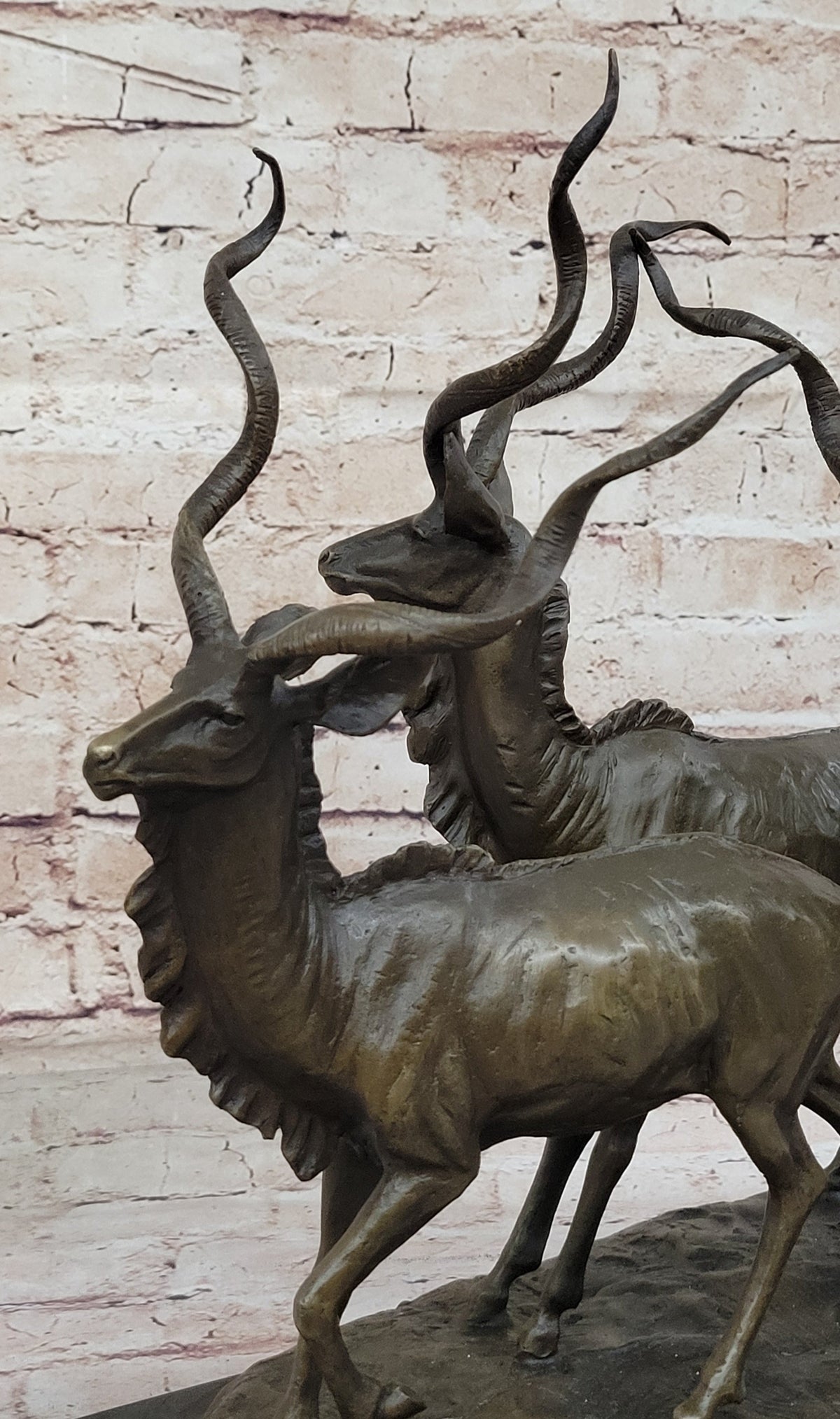Kudu Antelope Family Gazelle African Deer Bronze Sculpture Figurine Statue