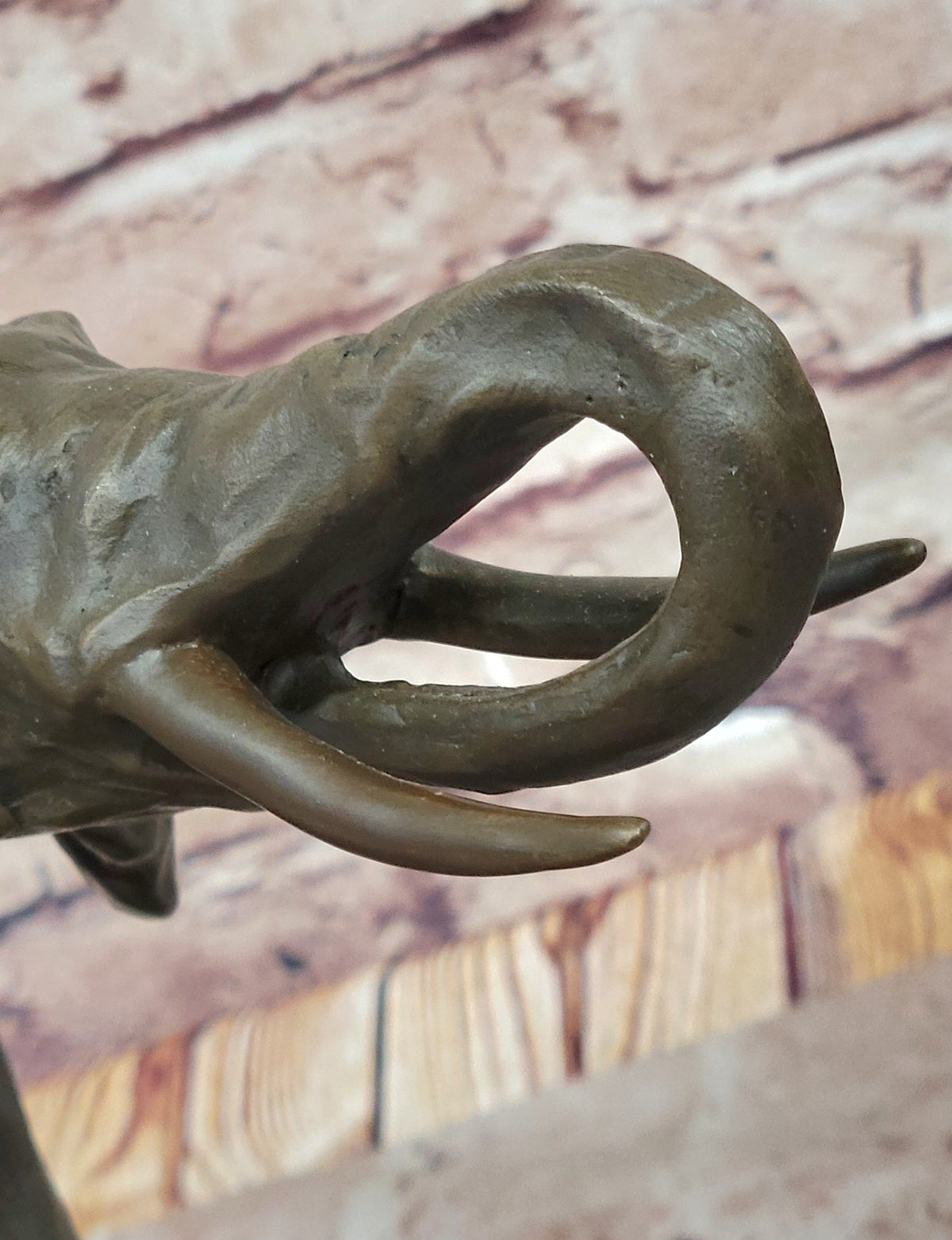 Milo Elephant Bronze Sculpture; Stunning African Wildlife Art on Marble Base