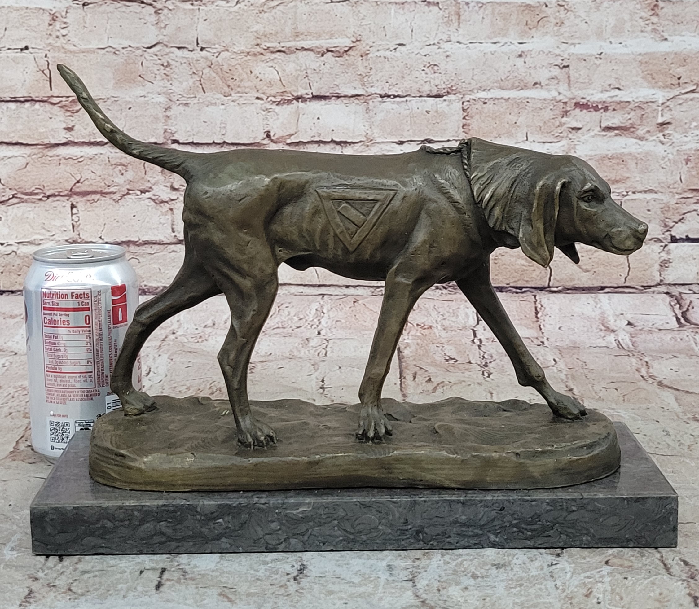 Service Dog Support Animal Bronze Statue Sculpture Figure 9.5" x 12"