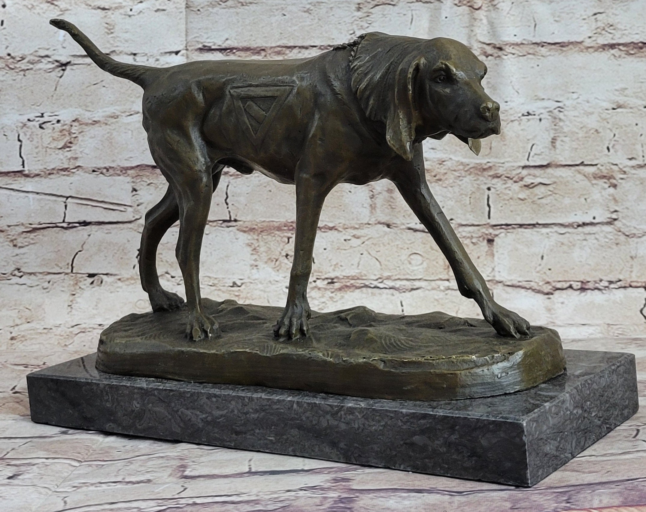 Service Dog Support Animal Bronze Statue Sculpture Figure 9.5