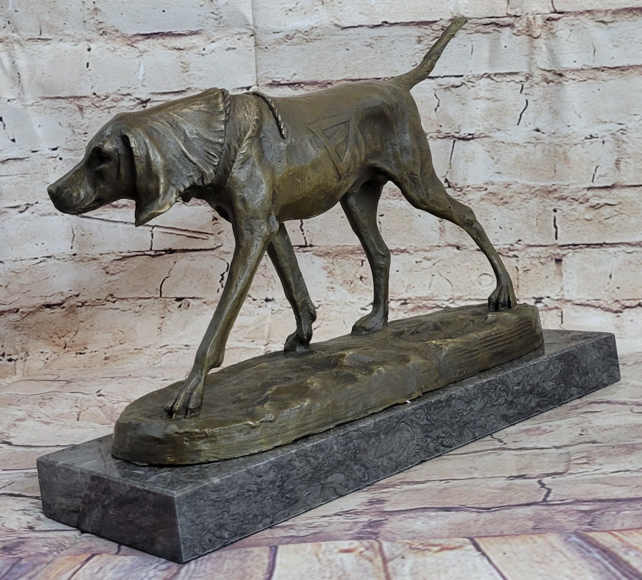 Service Dog Support Animal Bronze Statue Sculpture Figure 9.5