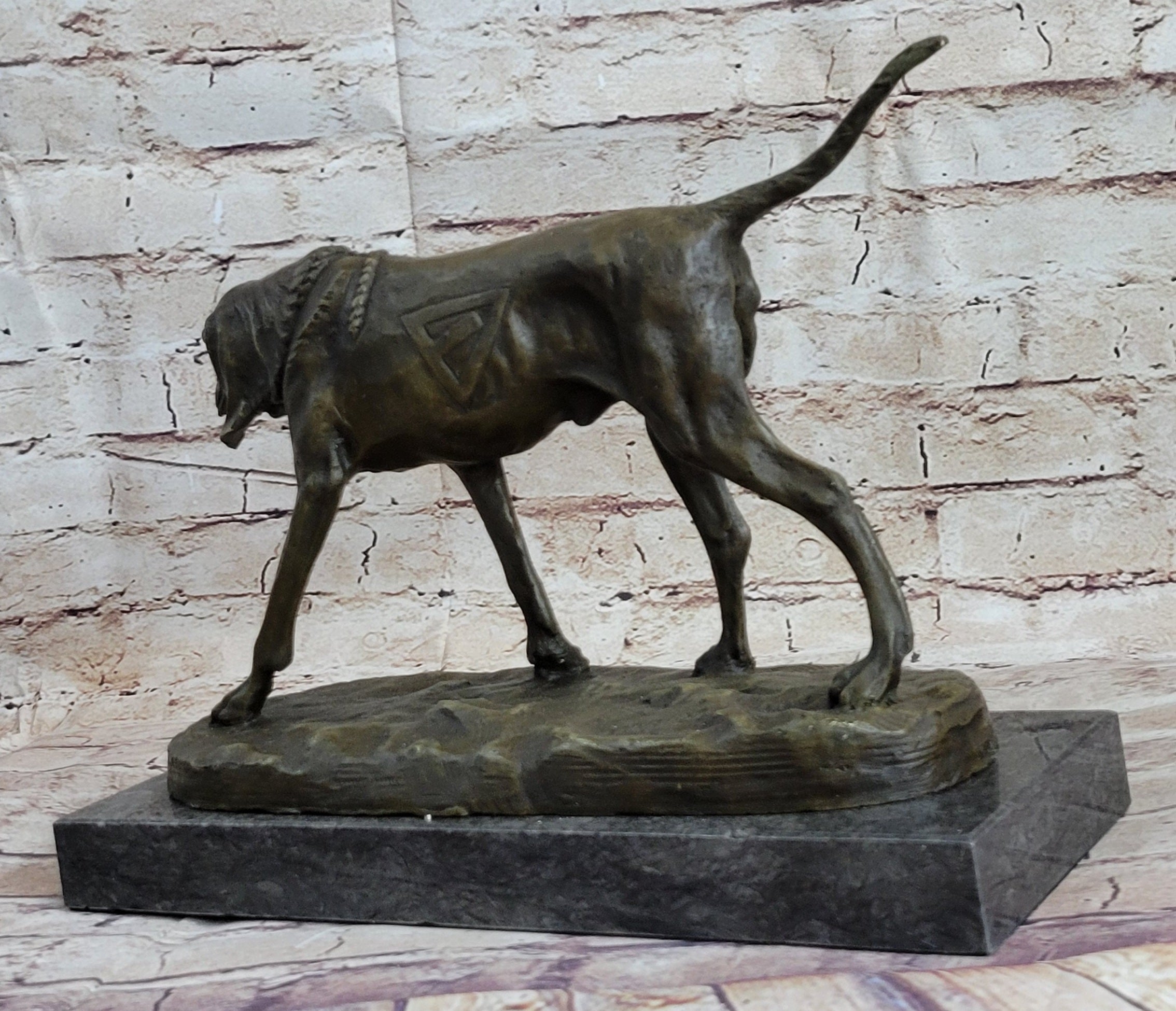 Service Dog Support Animal Bronze Statue Sculpture Figure 9.5