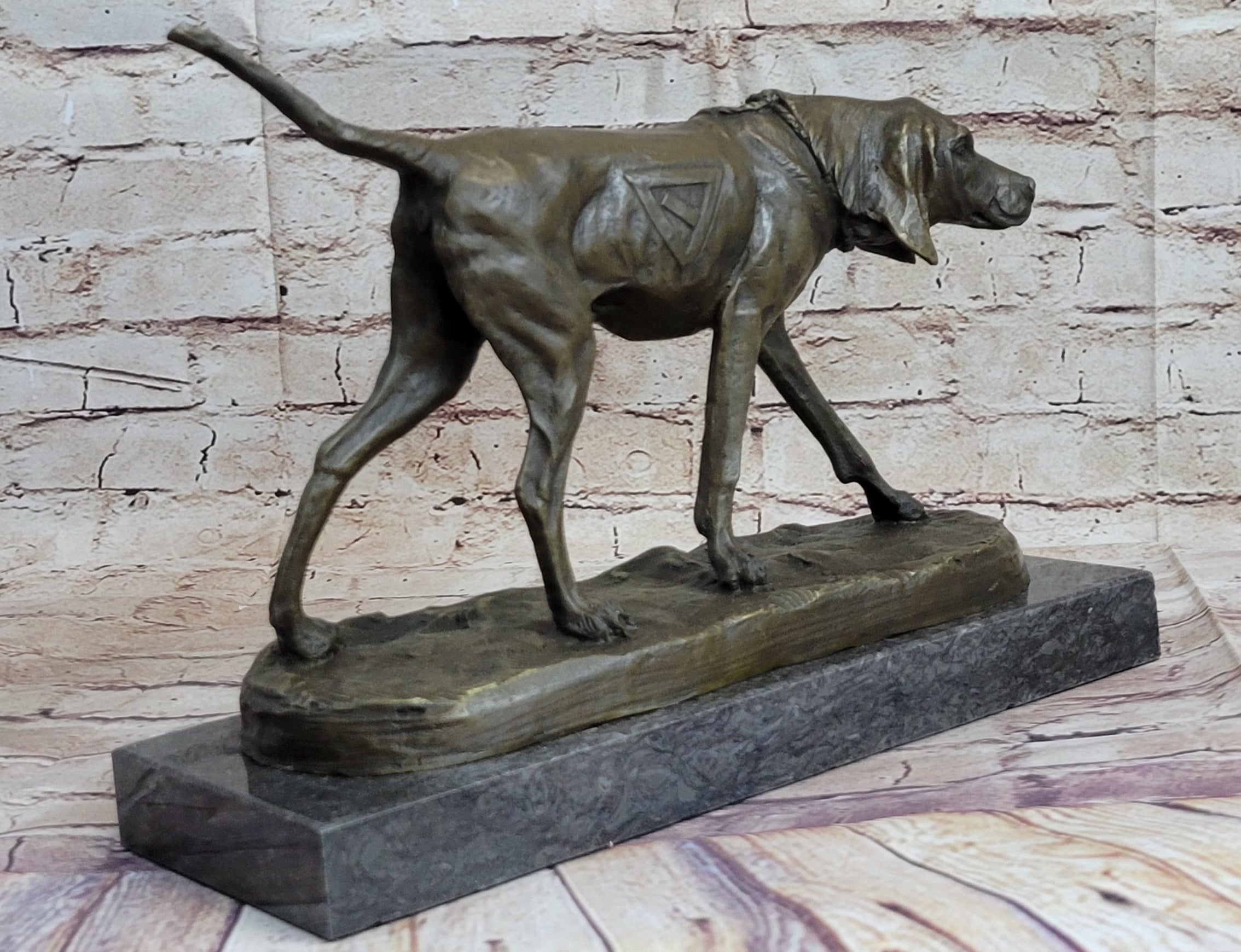 Service Dog Support Animal Bronze Statue Sculpture Figure 9.5