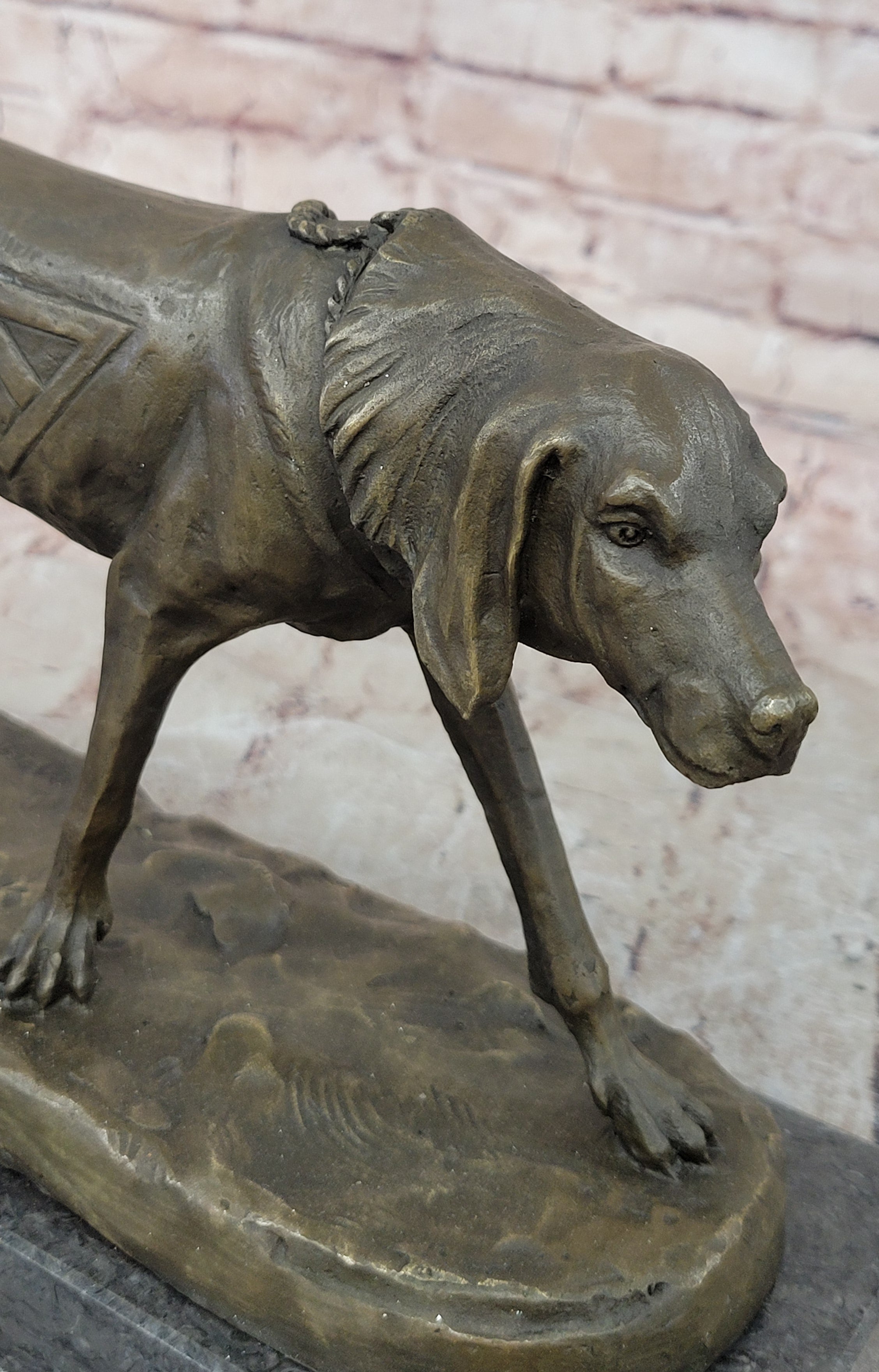 Service Dog Support Animal Bronze Statue Sculpture Figure 9.5" x 12"