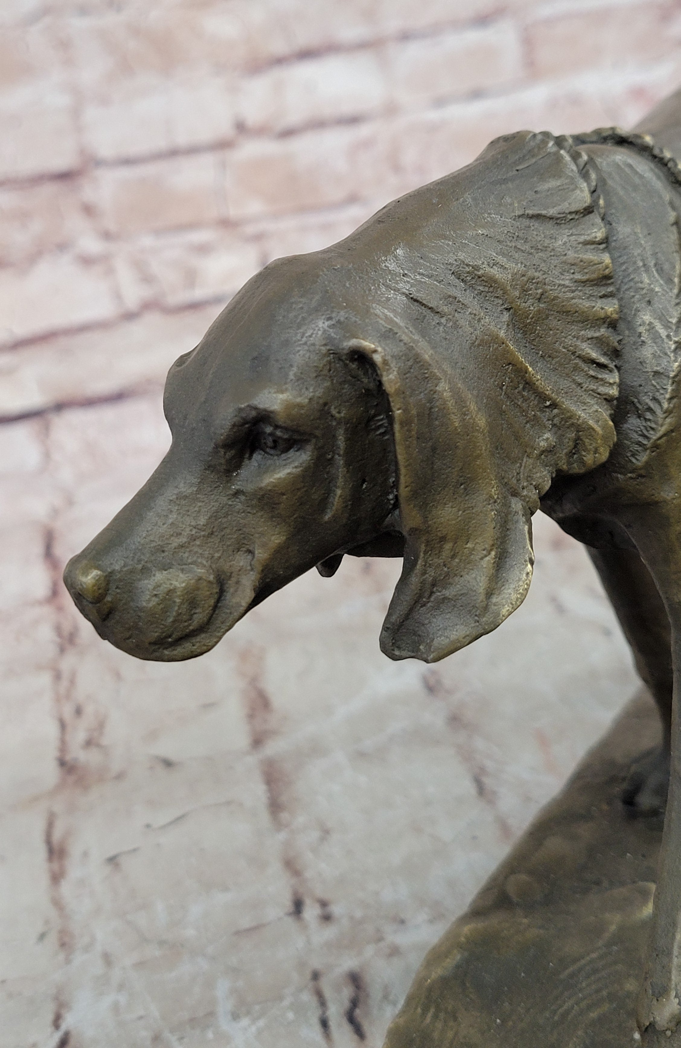 Service Dog Support Animal Bronze Statue Sculpture Figure 9.5" x 12"