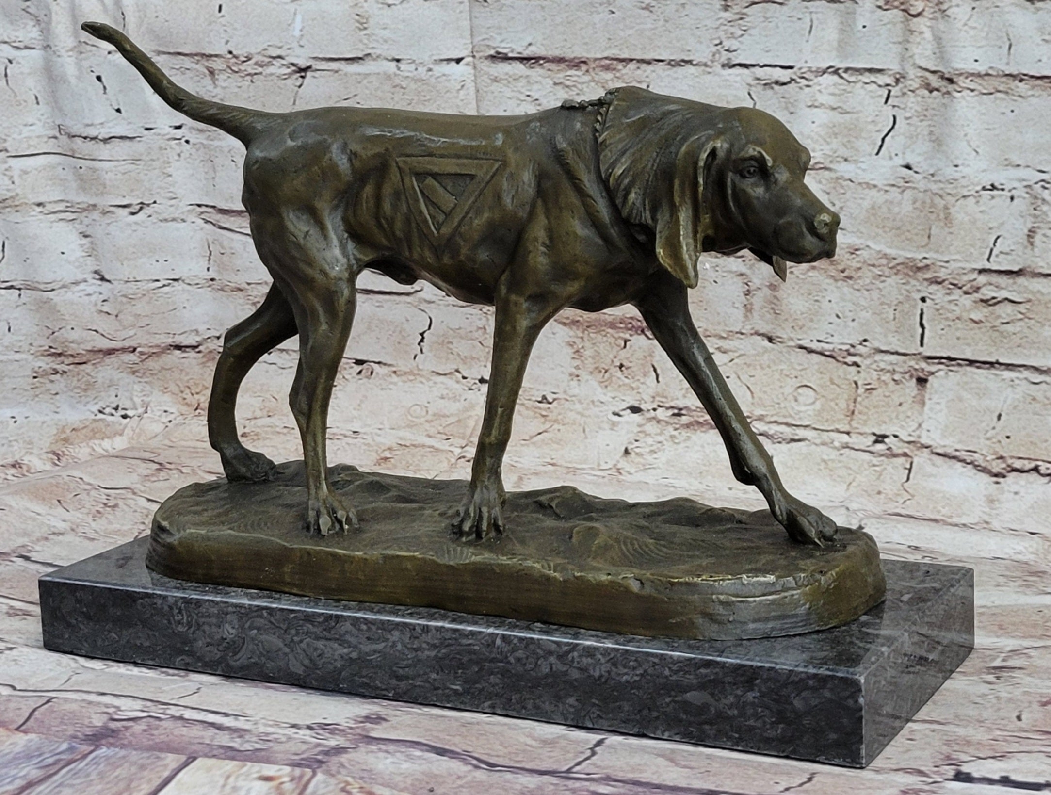Service Dog Support Animal Bronze Statue Sculpture Figure 9.5
