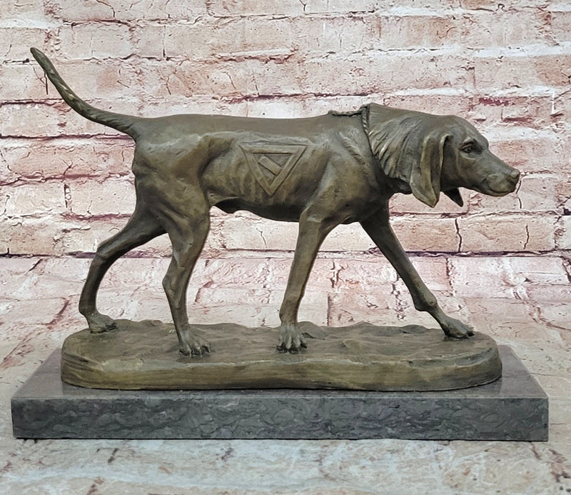 Service Dog Support Animal Bronze Statue Sculpture Figure 9.5" x 12"
