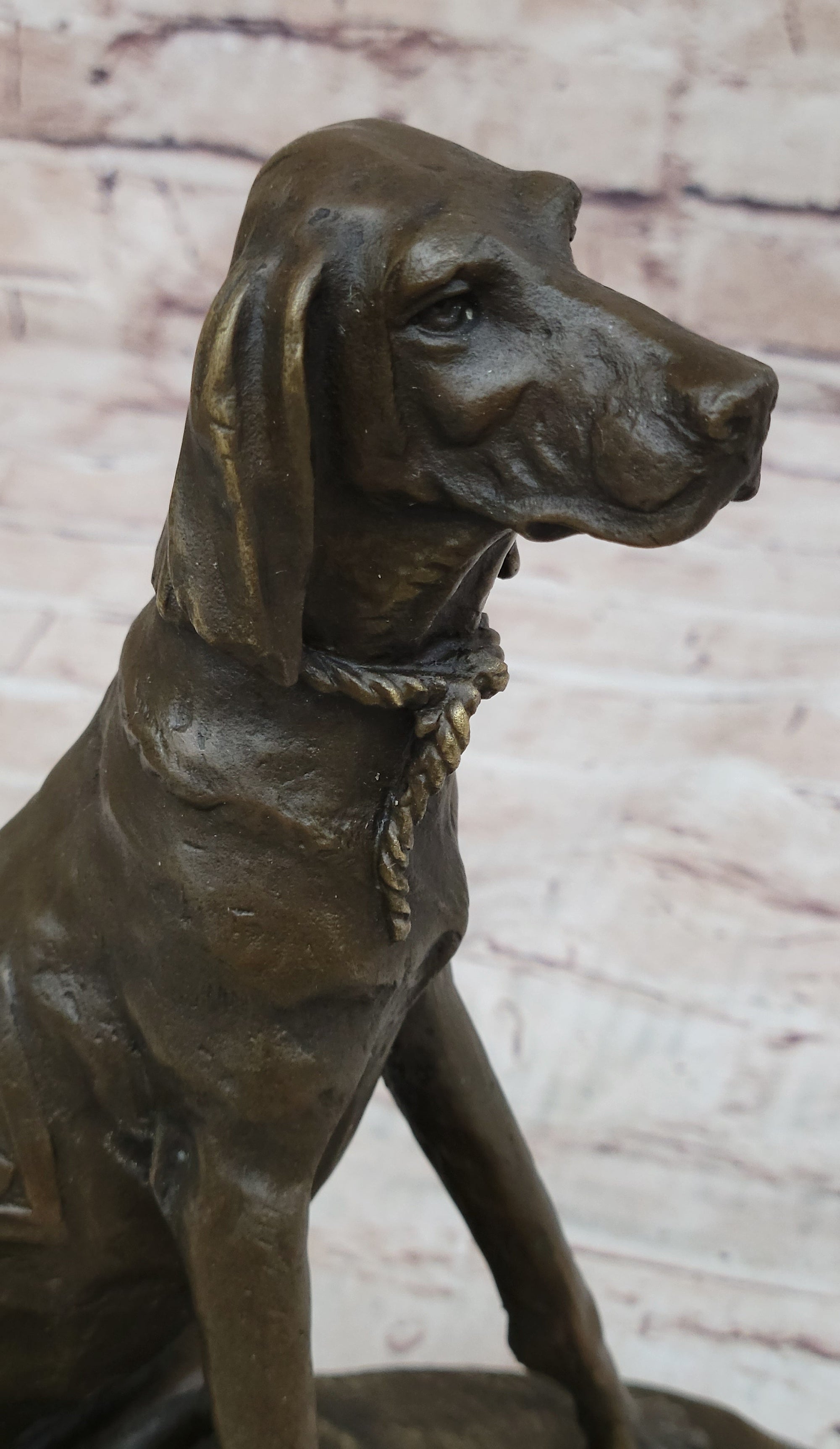 Bronze Service Dog w/ Vest Statue Sculpture Figure Figurine 10" x 10"