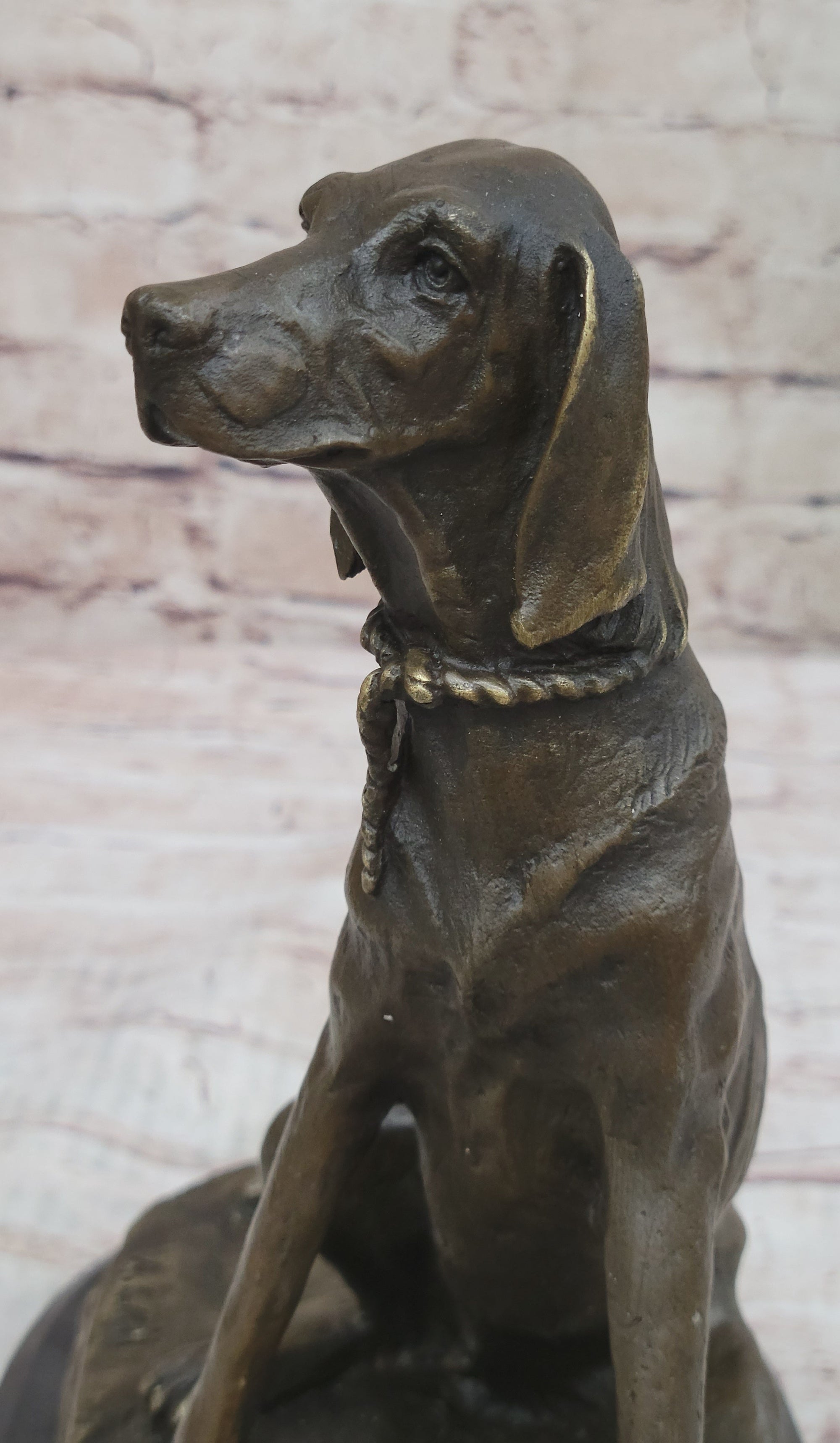 Bronze Service Dog w/ Vest Statue Sculpture Figure Figurine 10" x 10"