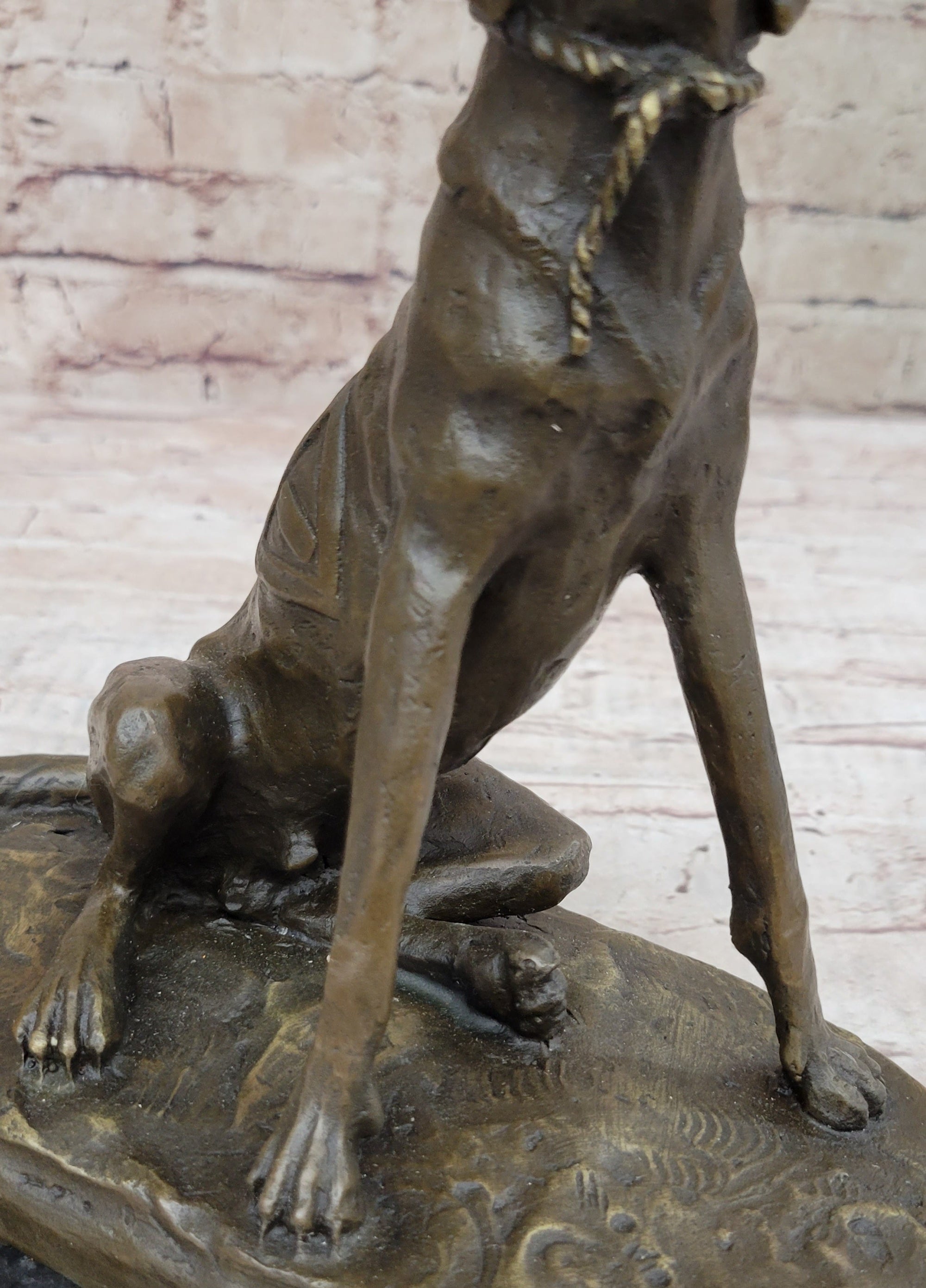 Bronze Service Dog w/ Vest Statue Sculpture Figure Figurine 10" x 10"