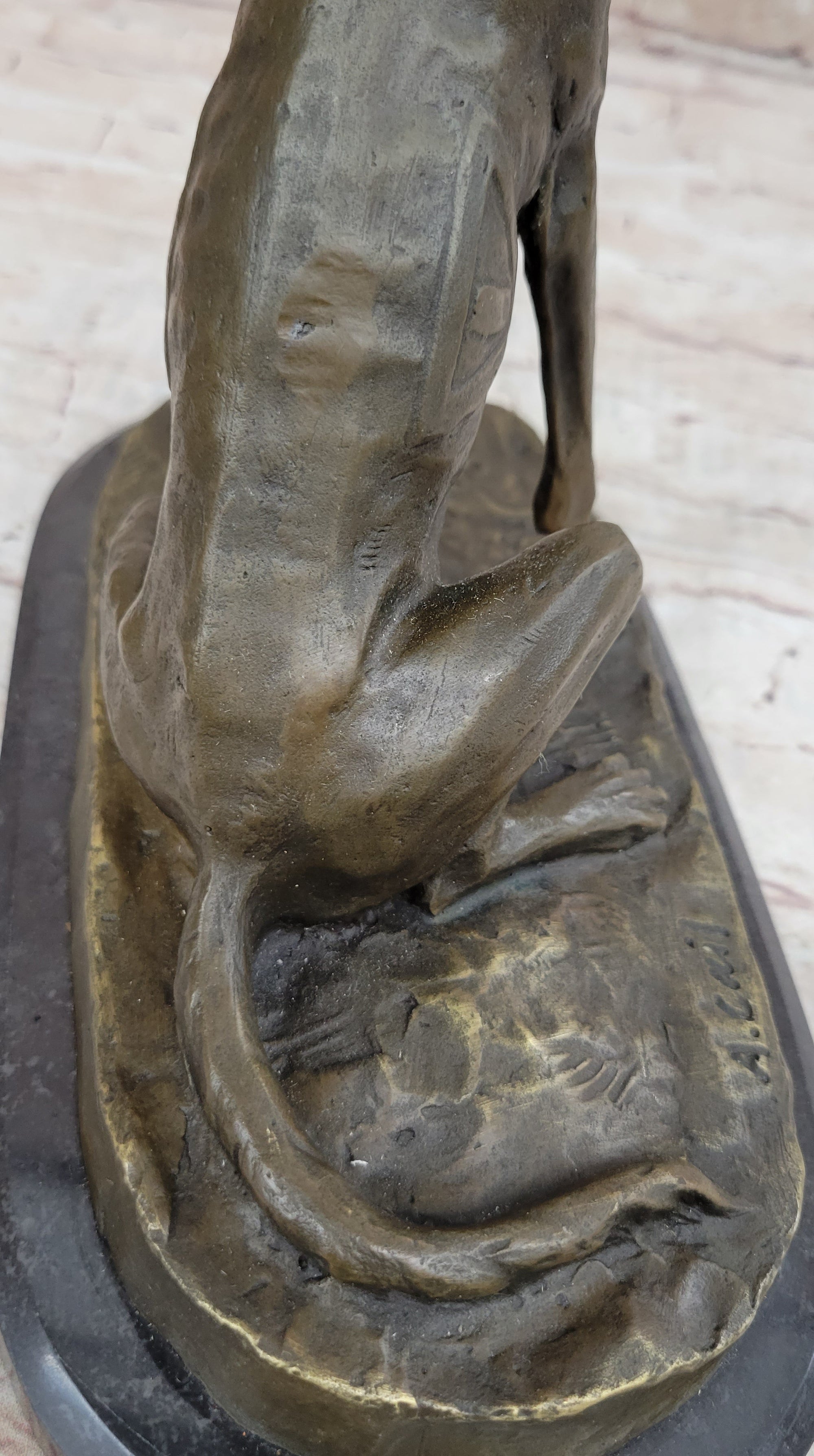 Bronze Service Dog w/ Vest Statue Sculpture Figure Figurine 10" x 10"