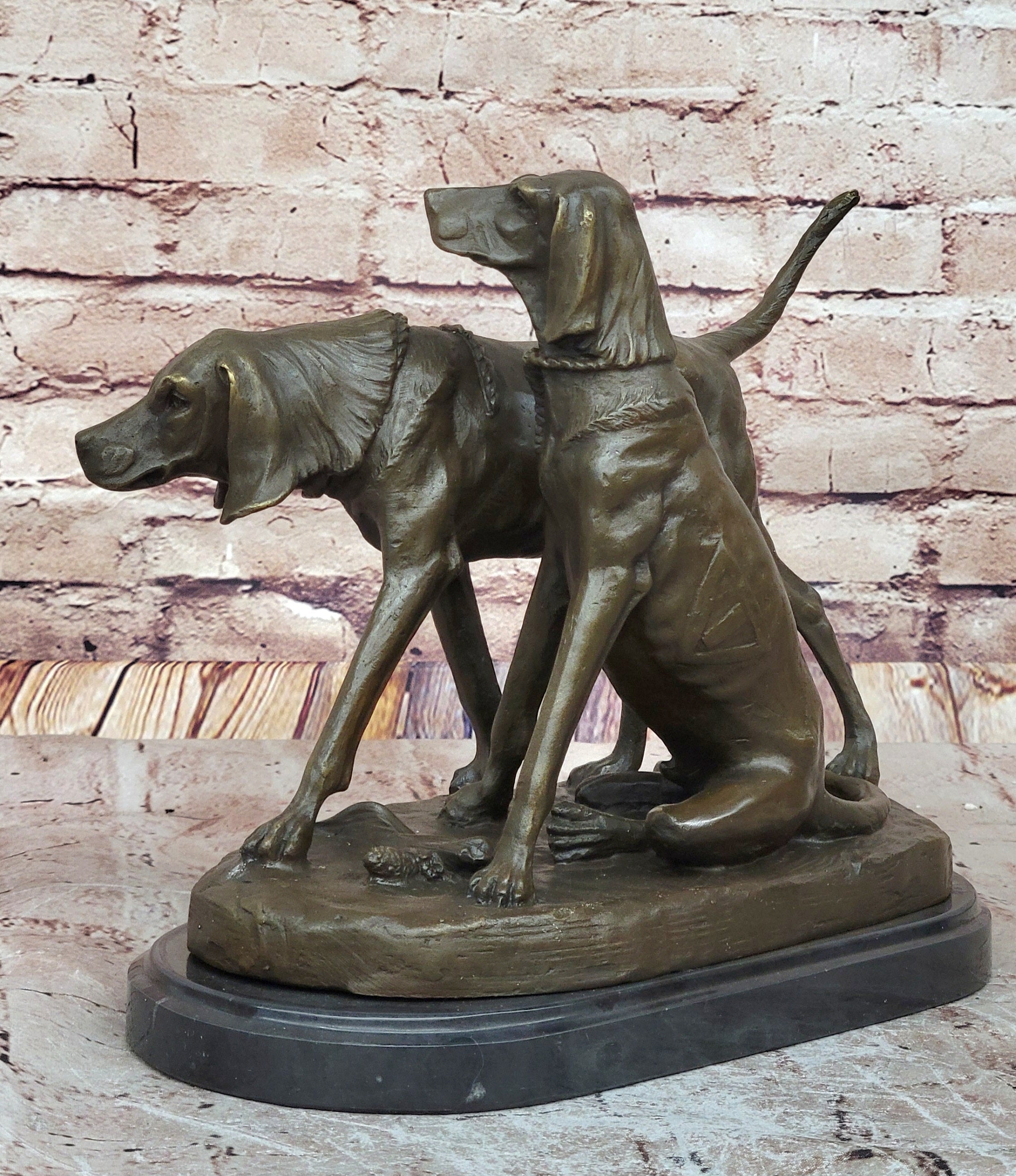 Service Dogs Hunting Hound Retriever Dog Hot Cast Bronze Sculpture Statue Decor
