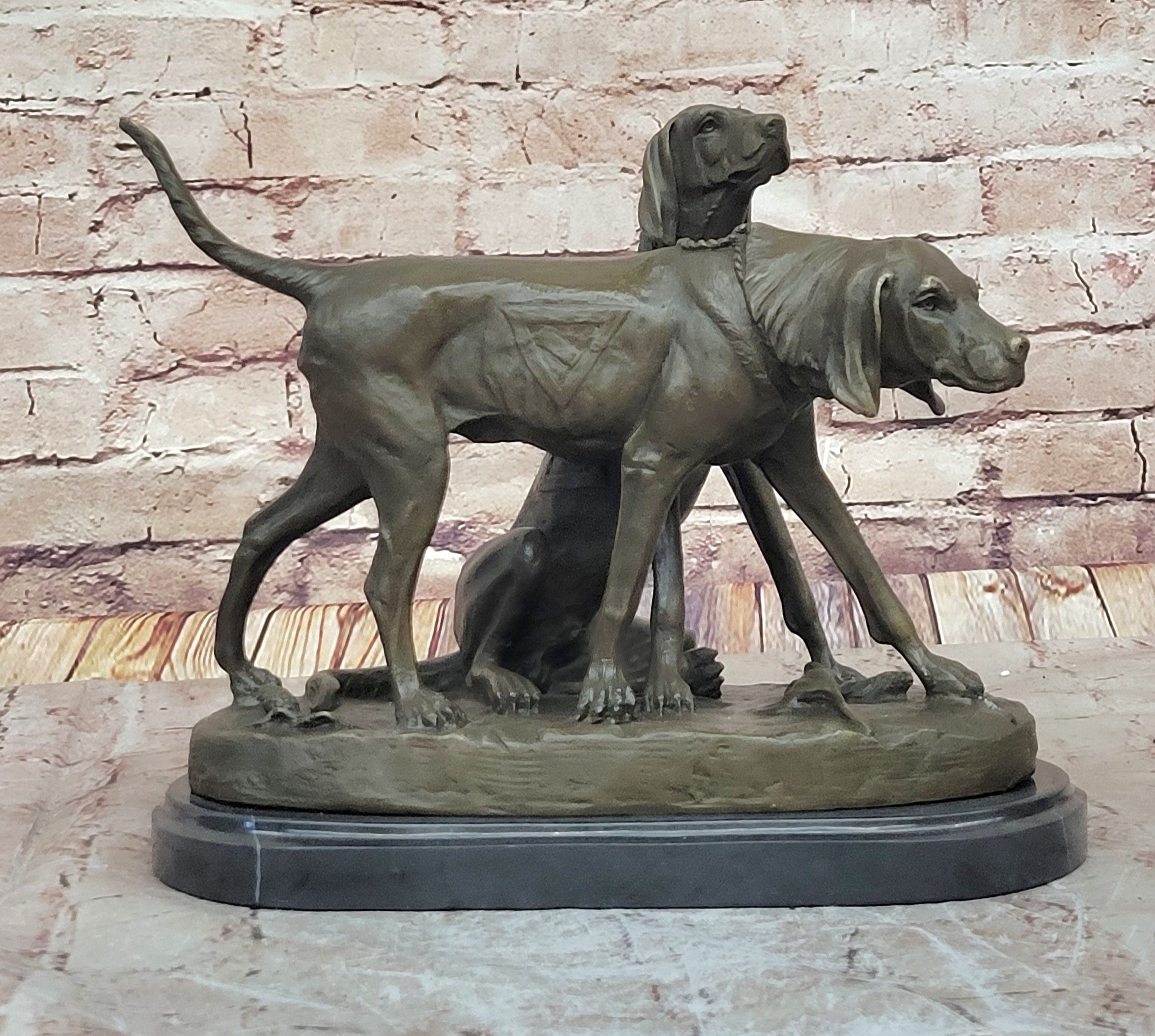 Service Dogs Hunting Hound Retriever Dog Hot Cast Bronze Sculpture Statue Decor