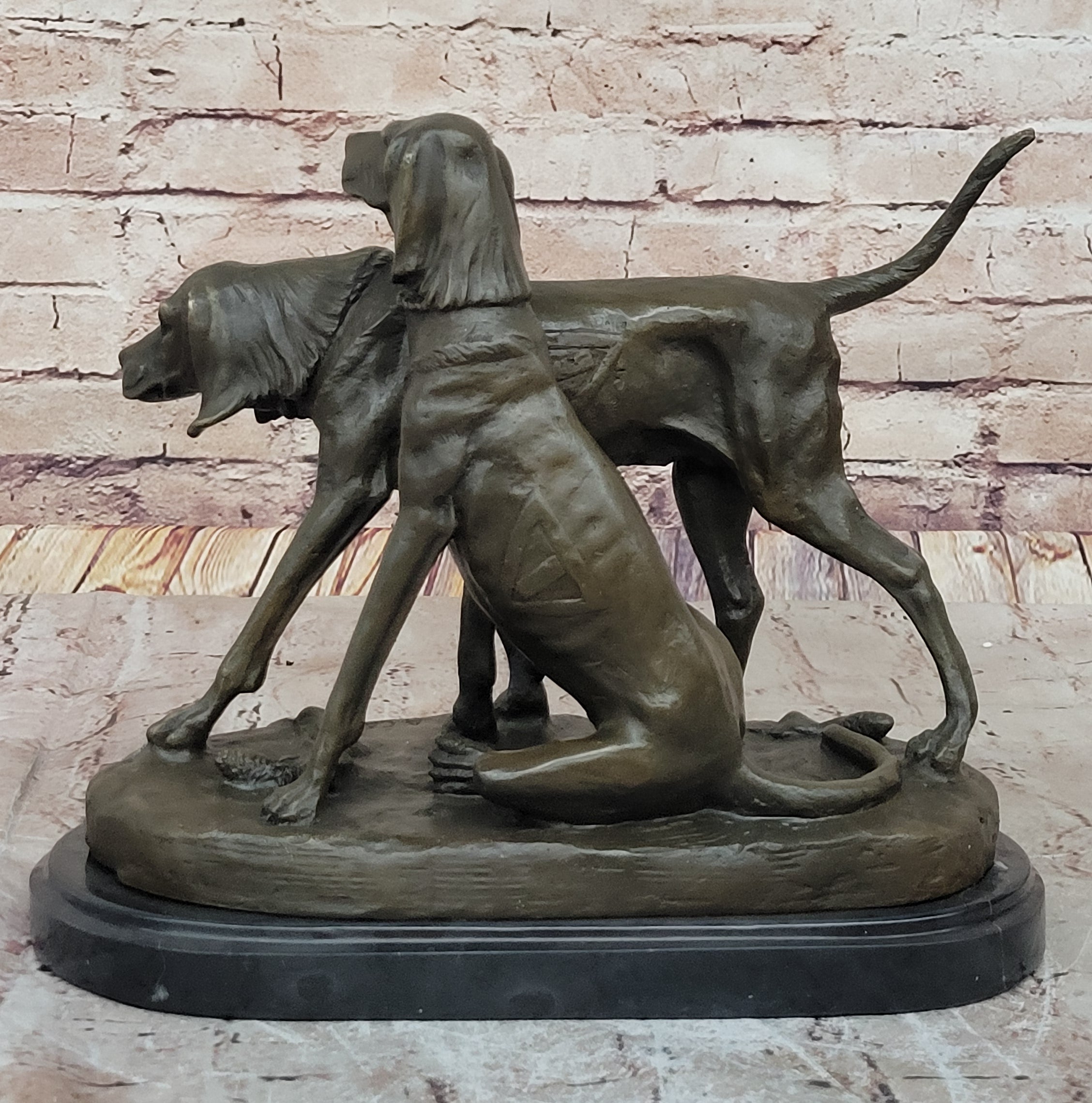 Service Dogs Hunting Hound Retriever Dog Hot Cast Bronze Sculpture Statue Decor