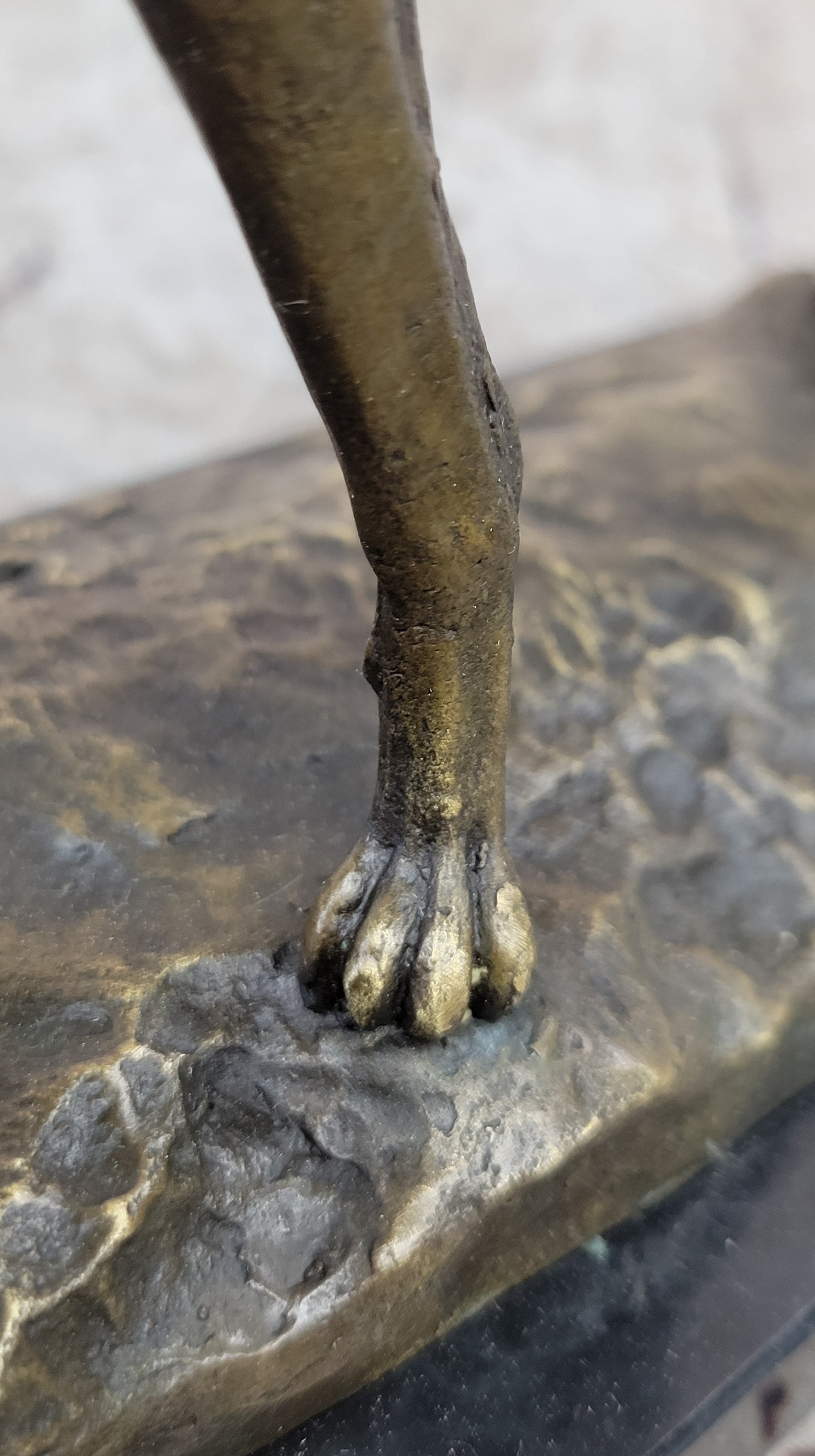 Greyhound Dog Bronze Metal Statue Sculpture Figure on Marble Base by Fremiet