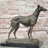 Greyhound Dog Bronze Metal Statue Sculpture Figure on Marble Base by Fremiet