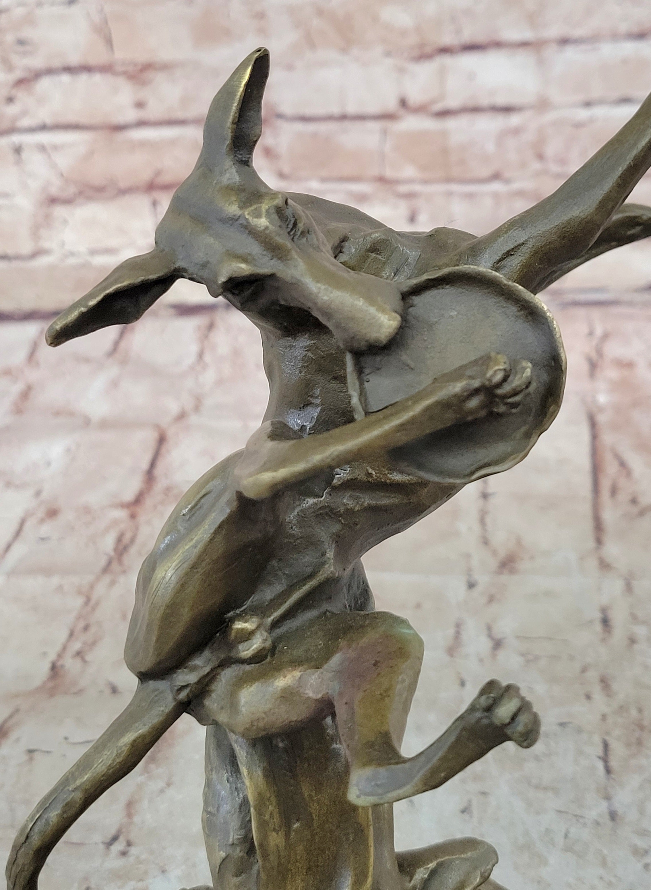 Puppy Dog Catching Frisbee Bronze Sculpture Statue Decor Original Art by Milo