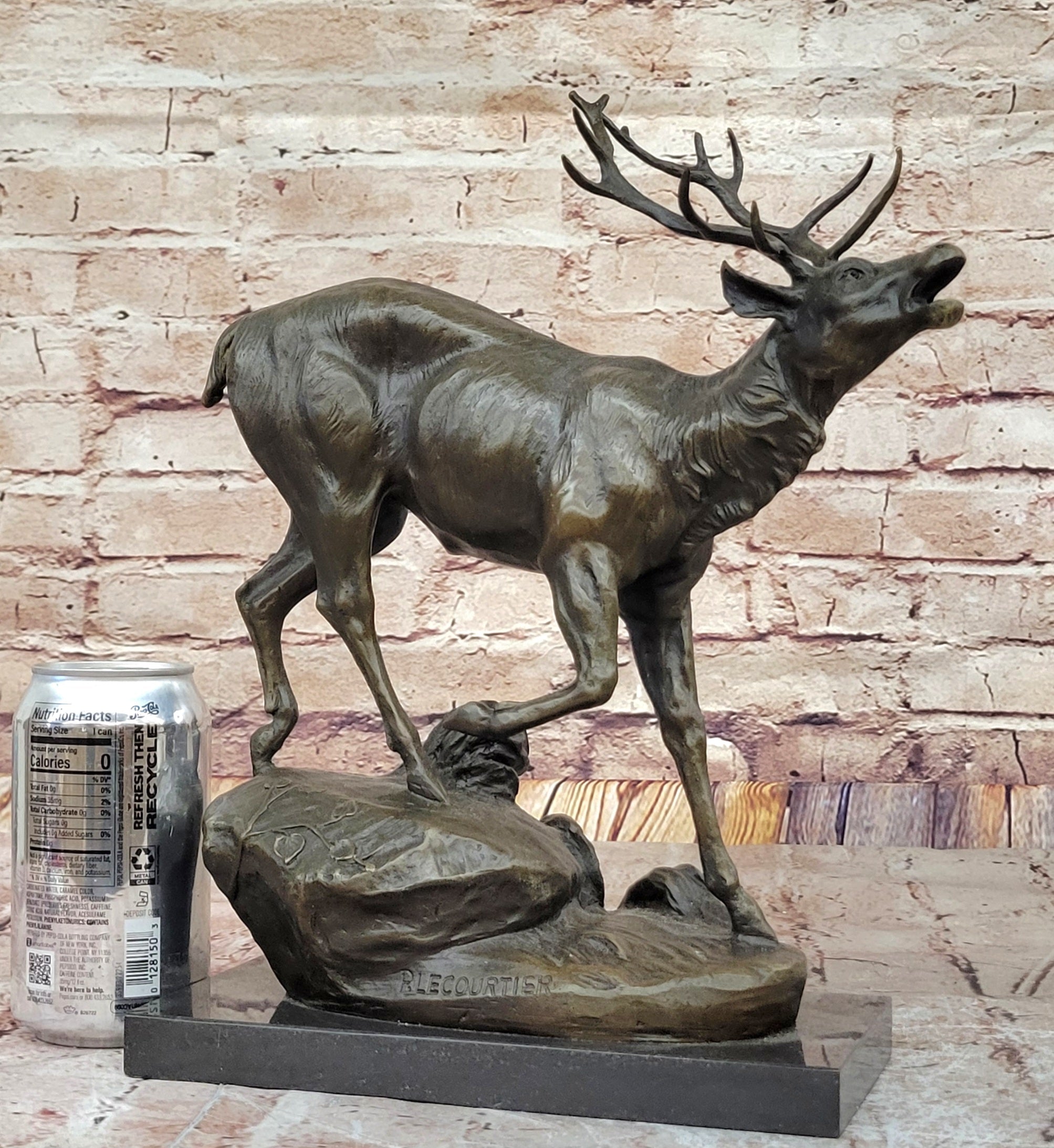 Milo “Stag by Lecourtier” Reproduction; Majestic Deer Bronze Sculpture
