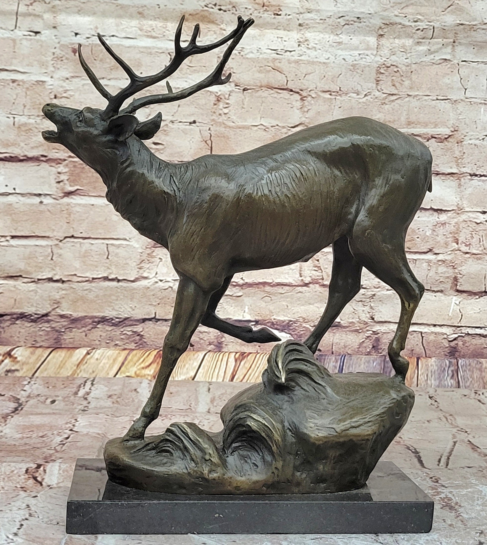 Milo “Stag by Lecourtier” Reproduction; Majestic Deer Bronze Sculpture