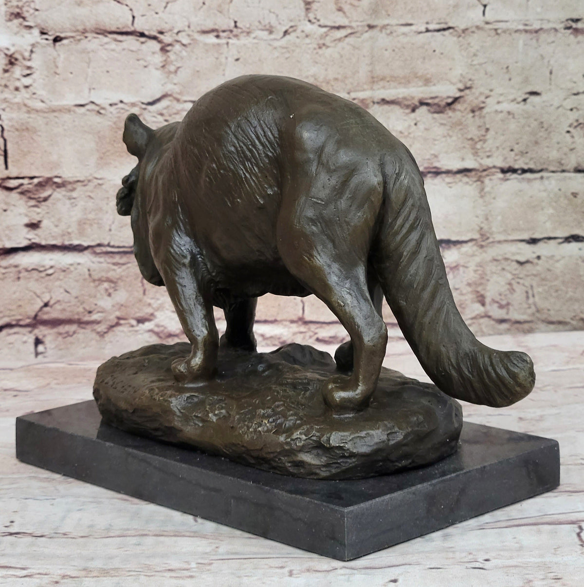 Persian Cat by Charles Emile Jonchery Bronze Sculpture Figurine Collectible 7" x 9.5"