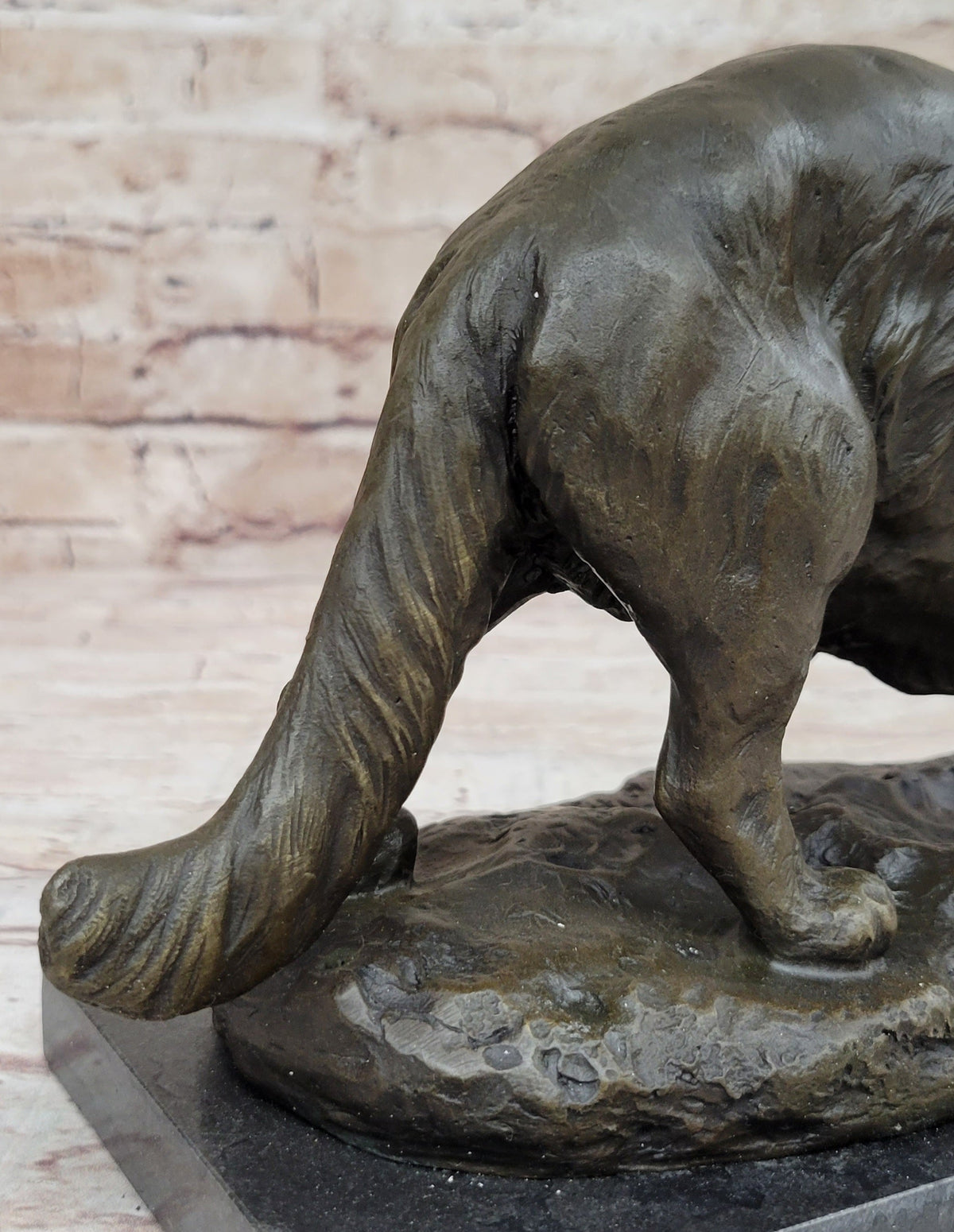 Persian Cat by Charles Emile Jonchery Bronze Sculpture Figurine Collectible 7" x 9.5"