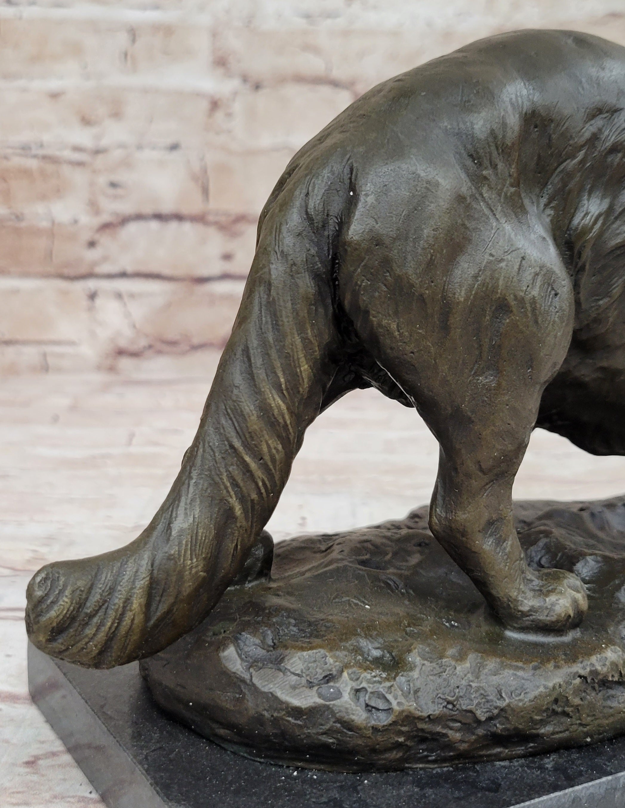 Persian Cat by Charles Emile Jonchery Bronze Sculpture Figurine Collectible 7" x 9.5"