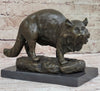 Persian Cat by Charles Emile Jonchery Bronze Sculpture Figurine Collectible 7" x 9.5"