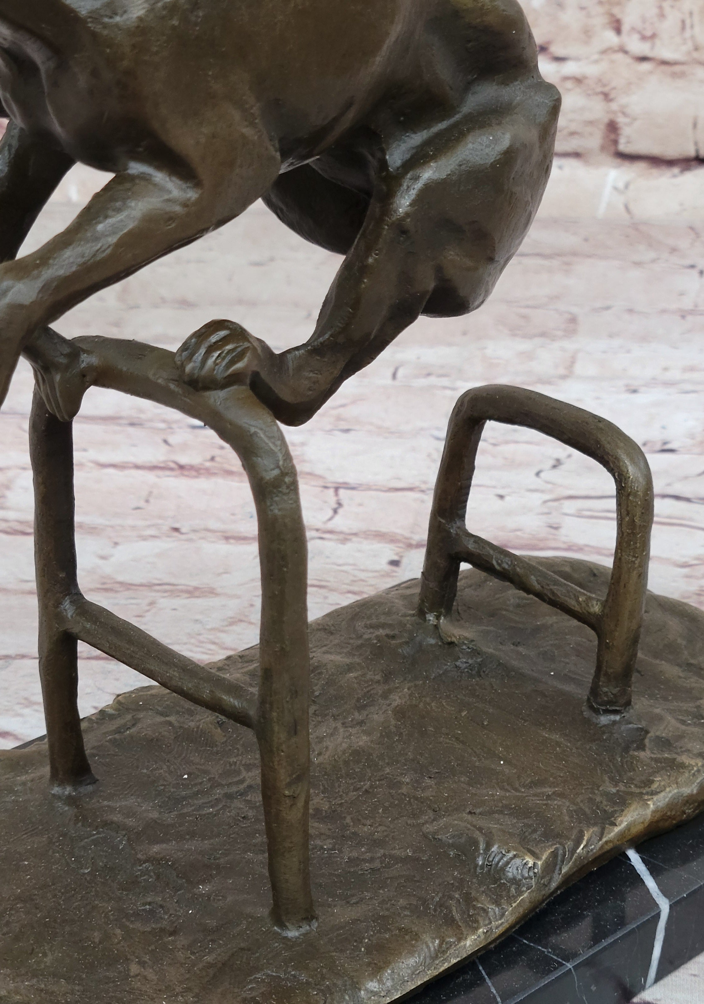 Dog Jumping Hurdle Bronze Sculpture Show Competition Trophy Original Art