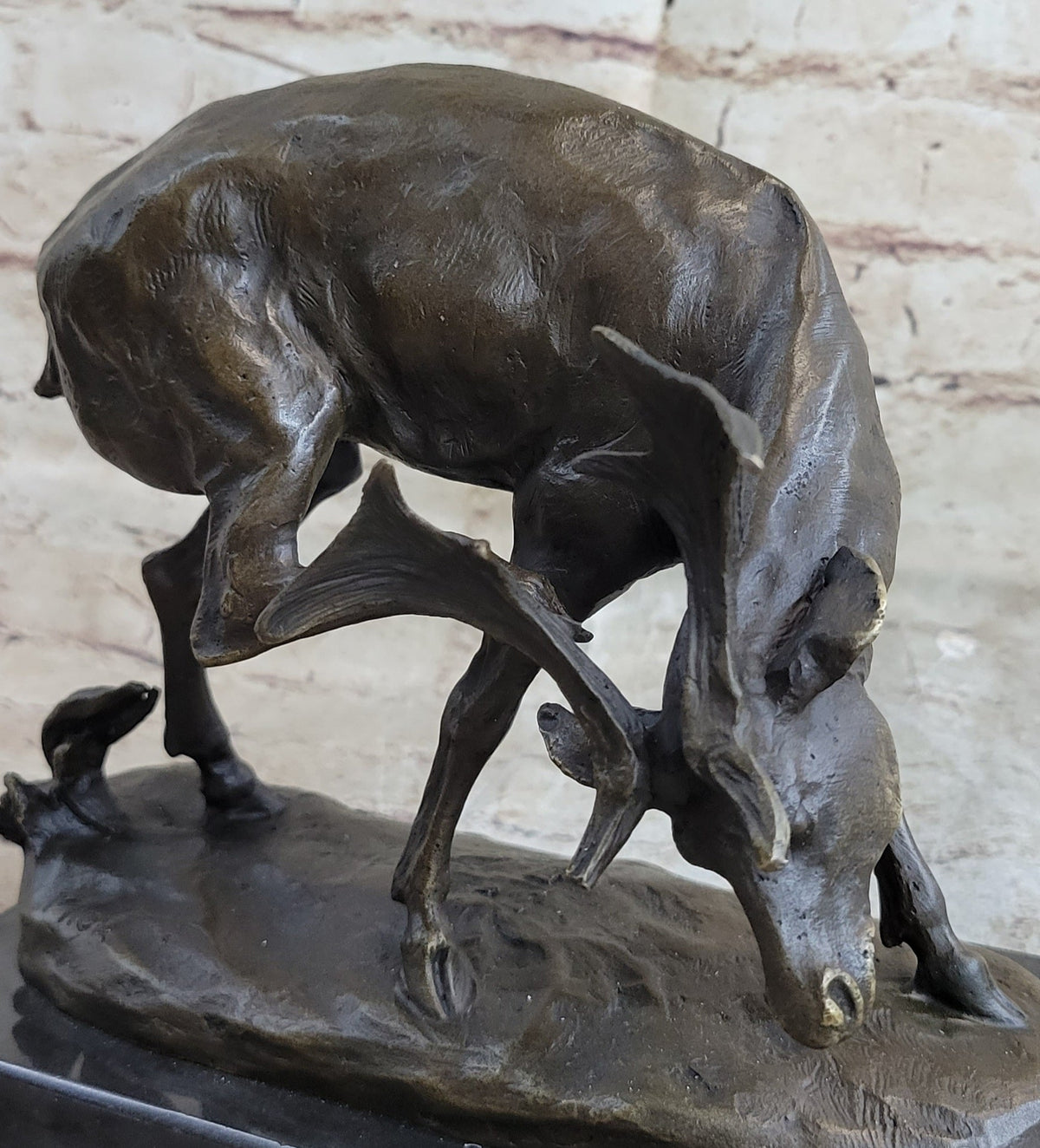 Buck Deer Elk Stag Wildlife Art Cabin Lodge Sportsman Art Bronze Marble Statue