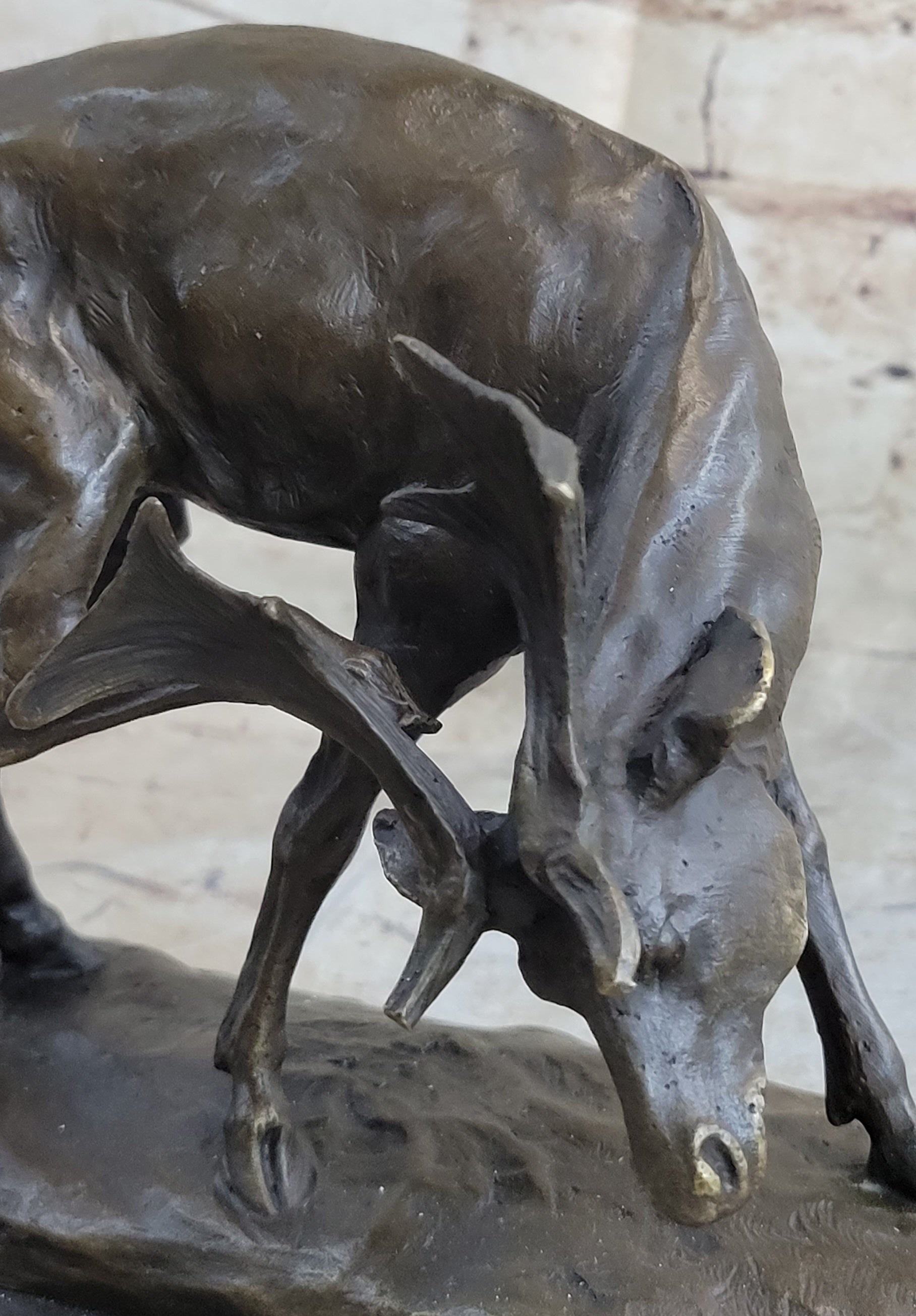 Buck Deer Elk Stag Wildlife Art Cabin Lodge Sportsman Art Bronze Marble Statue