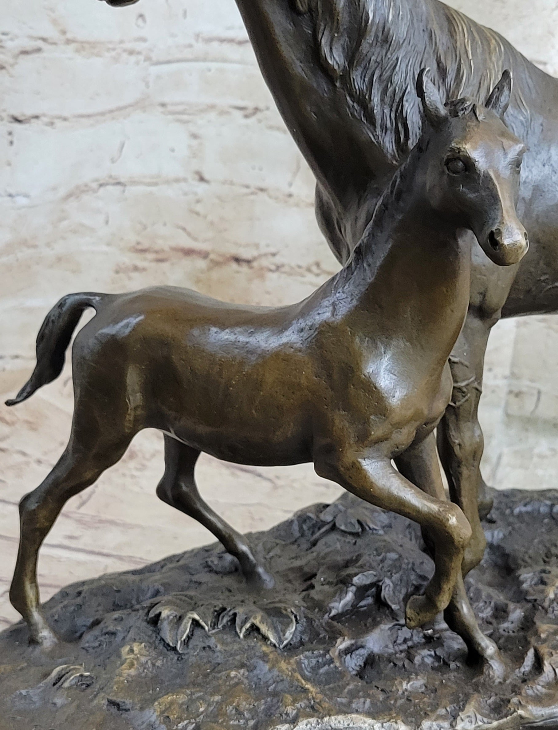 PJ Mene Horse & Foal Bronze Statue Sculpture Figure Equestrian Horses Decor 14" x 17"