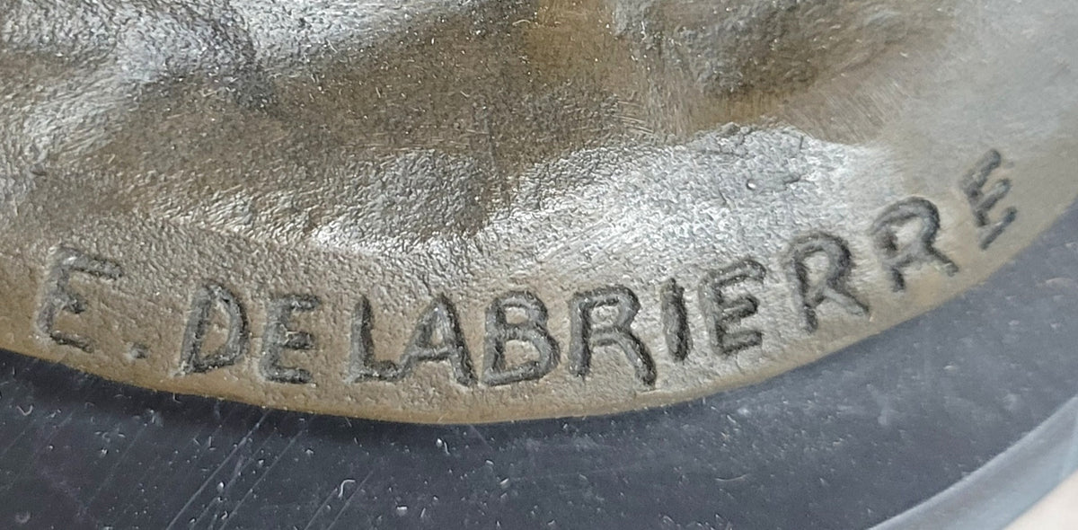 Majestic Bronze Lion vs Crocodile Statue by Delabrierre; Wildlife Showdown on Marble Base