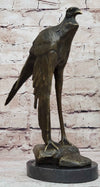 Bird of Prey Vulture Bronze Statue Sculpture Figure on Marble Base 10" x 9"
