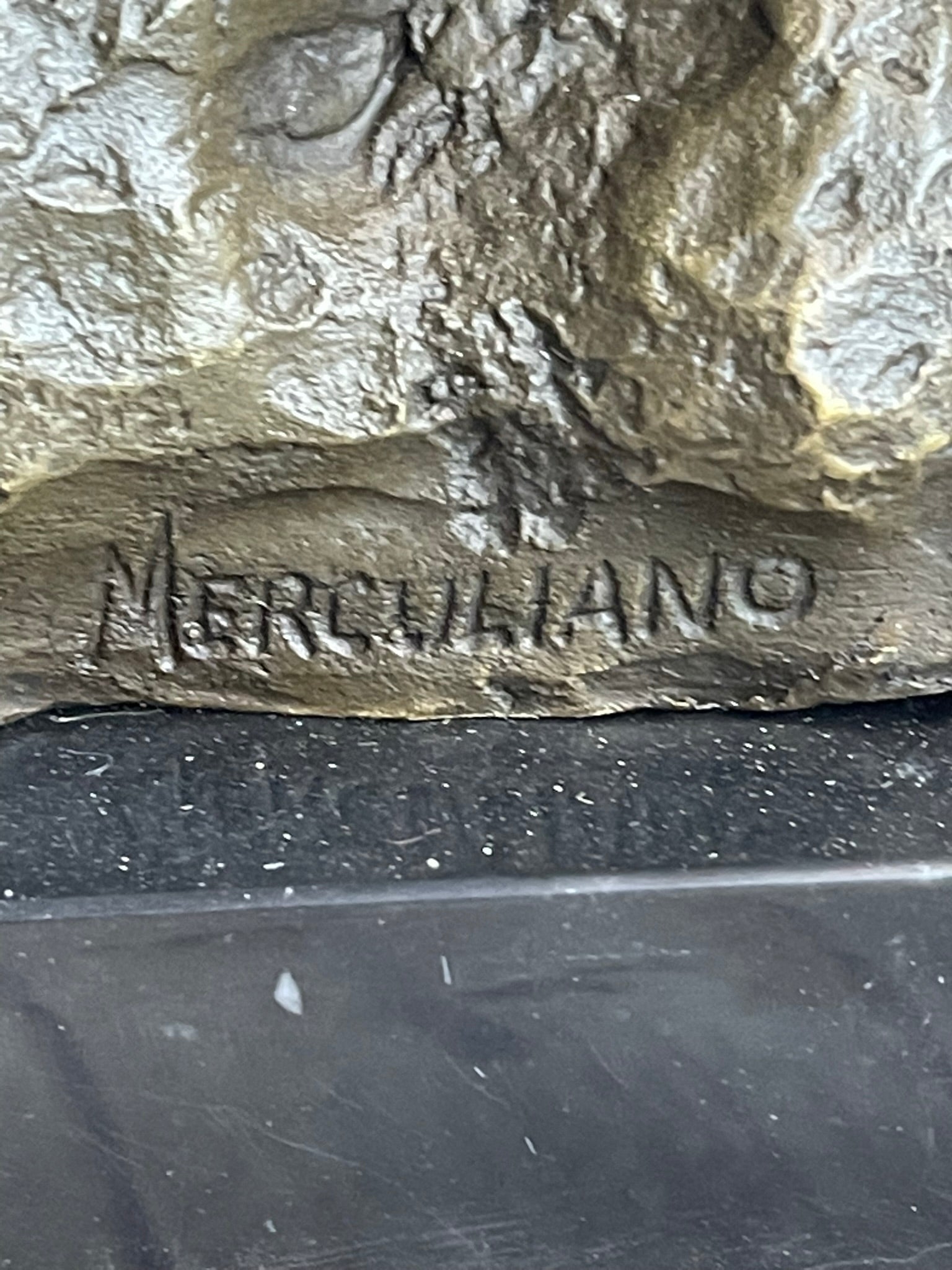 Sabre Tooth Tiger Lion Panther Bronze Sculpture Statue on Marble Base