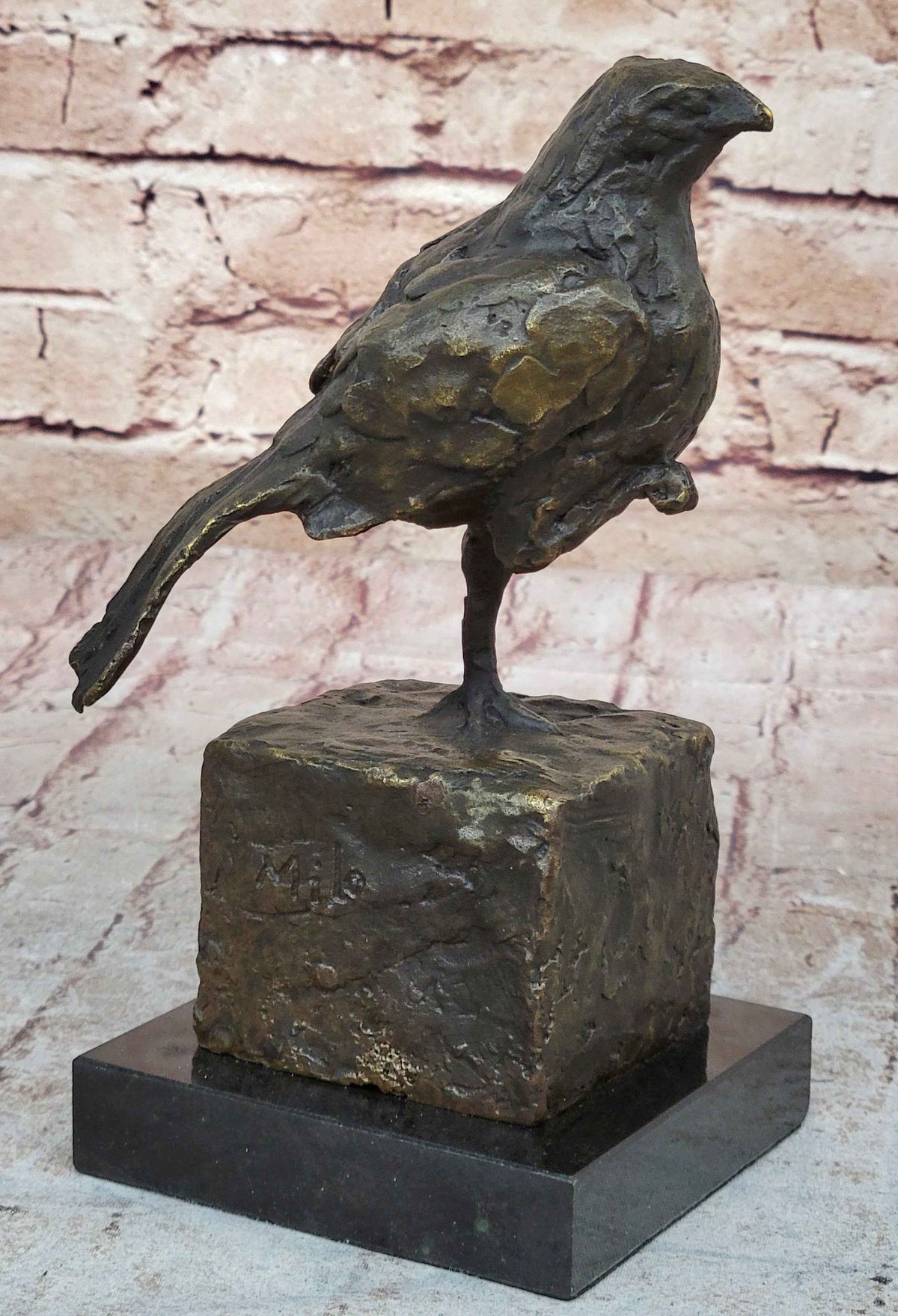 Bronze Metal Bird Sculpture Statue Figure Crude Style Original Art