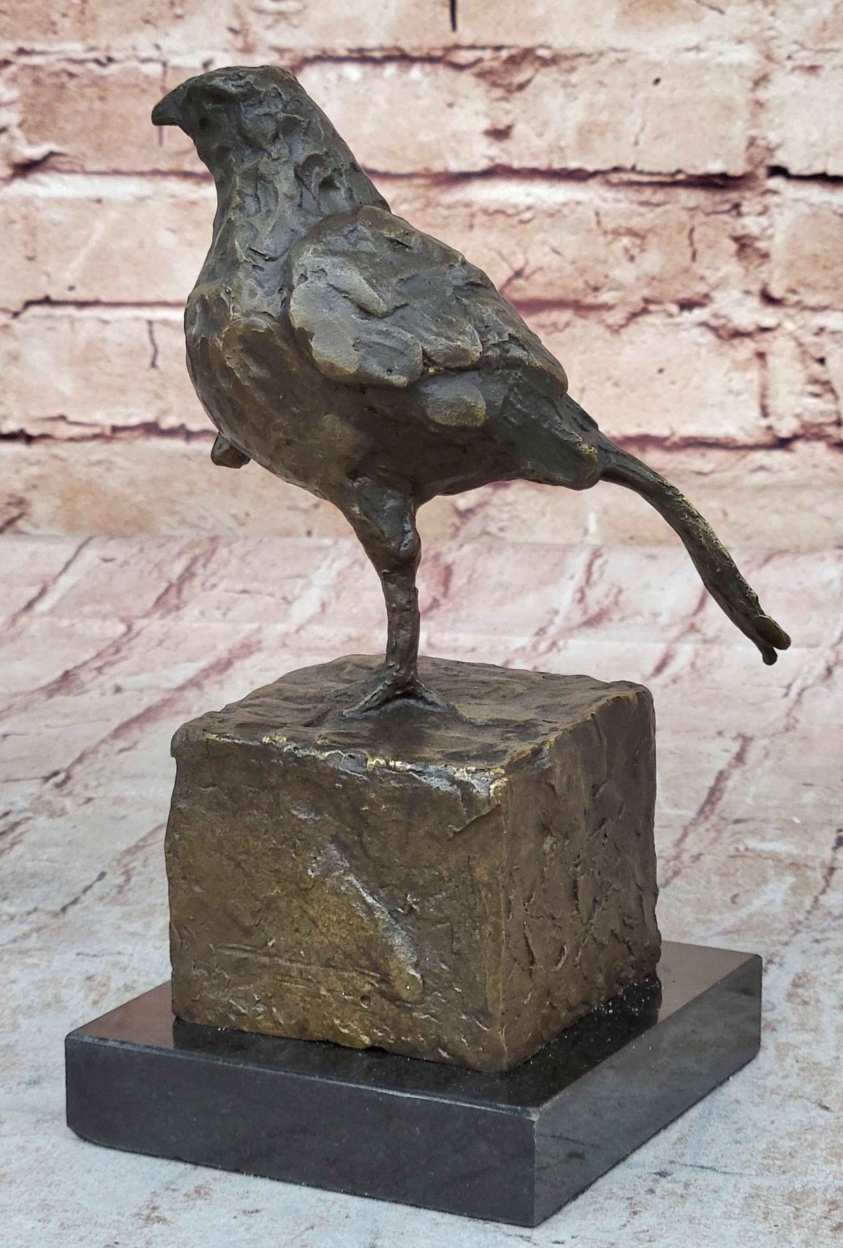 Bronze Metal Bird Sculpture Statue Figure Crude Style Original Art