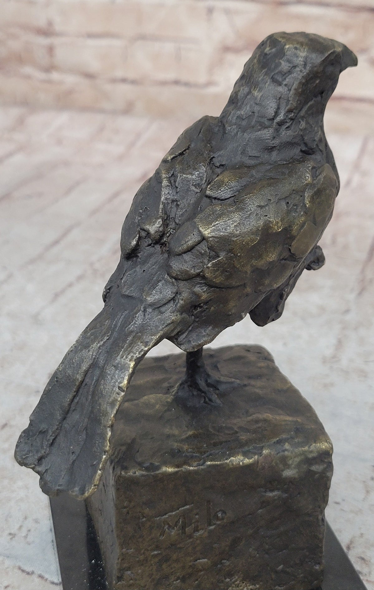 Bronze Metal Bird Sculpture Statue Figure Crude Style Original Art