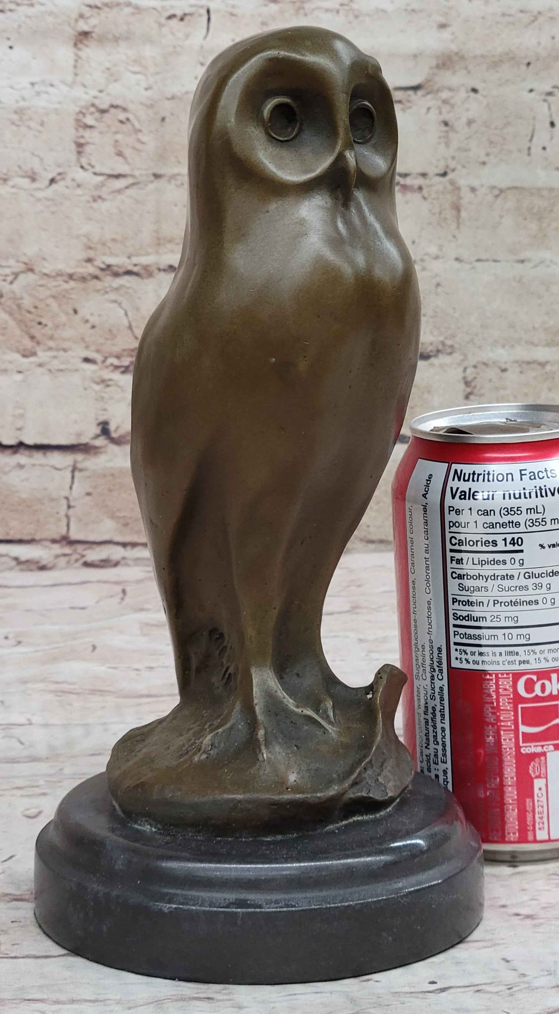 Bronze Metal Owl Bird Sculpture Statue Figure Original Art by Milo on Marble Base