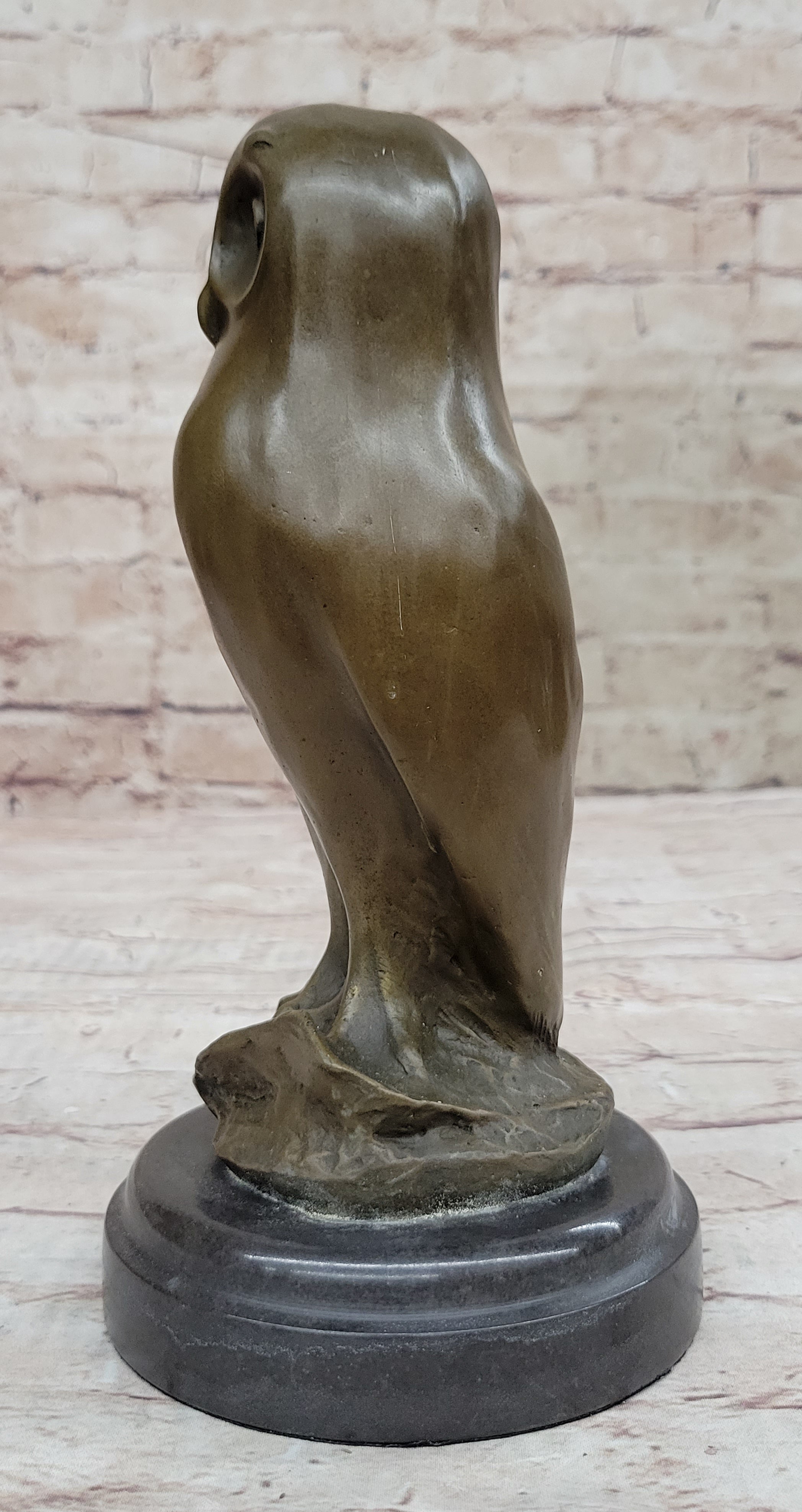 Bronze Metal Owl Bird Sculpture Statue Figure Original Art by Milo on Marble Base