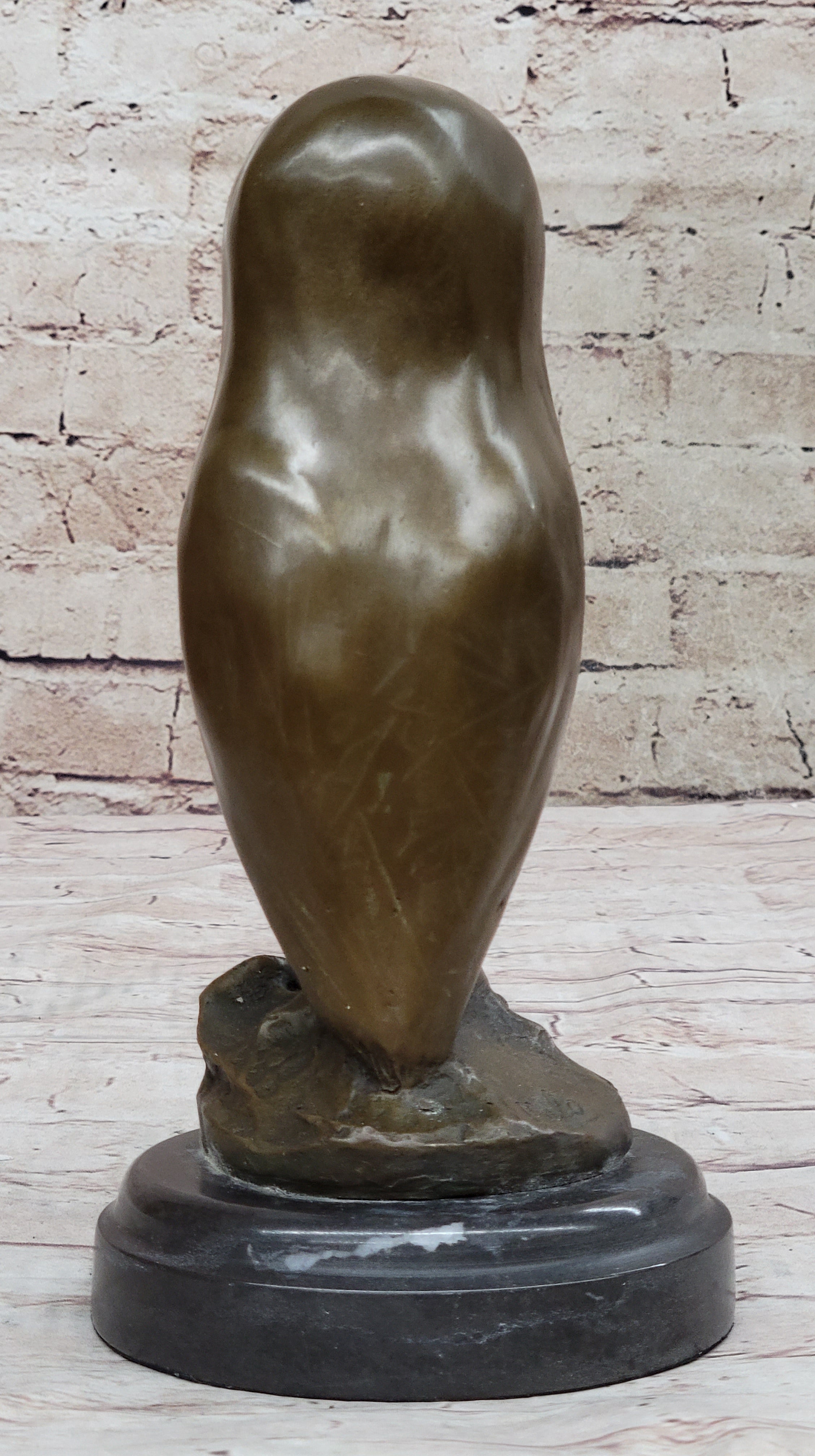 Bronze Metal Owl Bird Sculpture Statue Figure Original Art by Milo on Marble Base