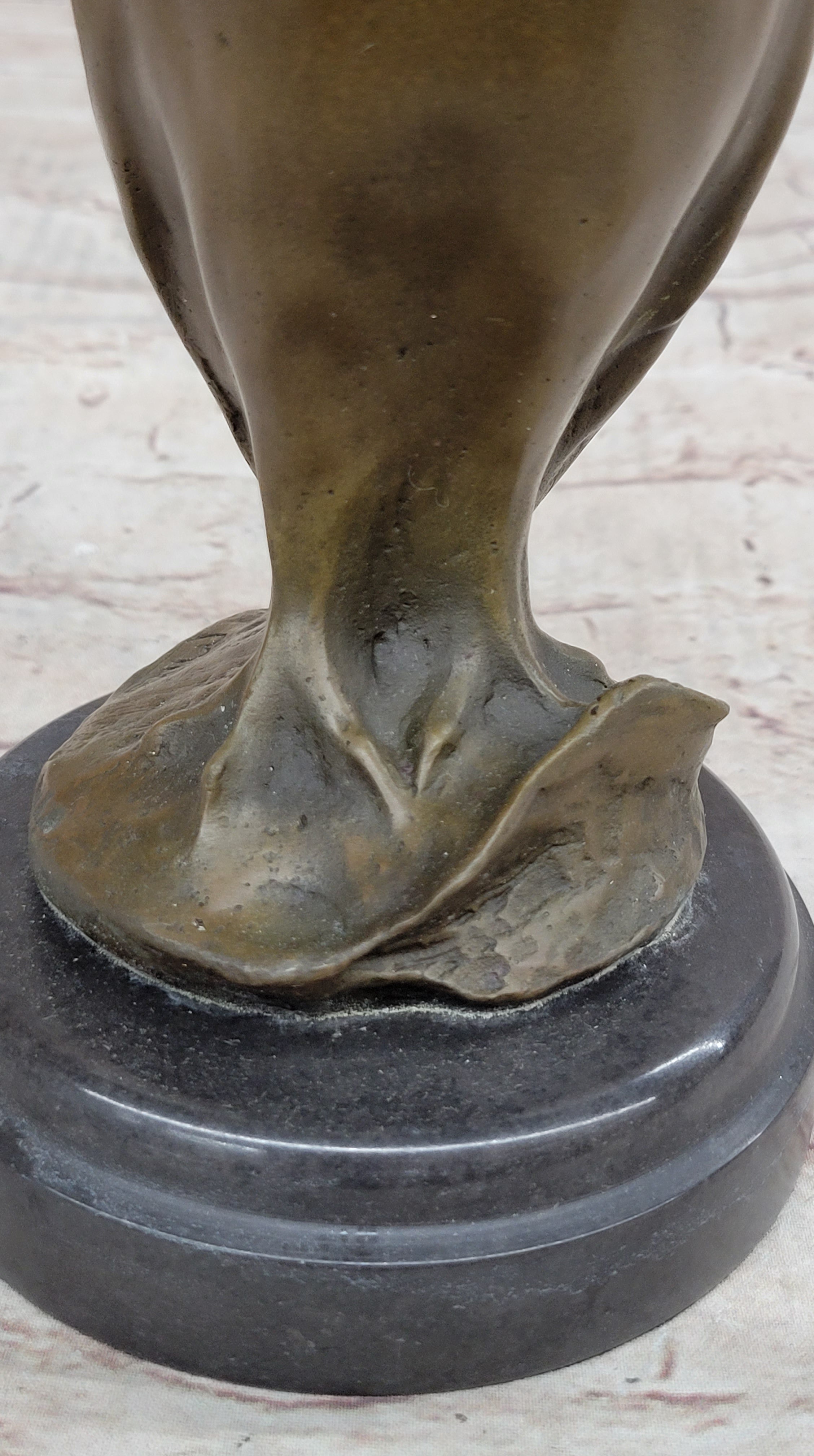 Bronze Metal Owl Bird Sculpture Statue Figure Original Art by Milo on Marble Base